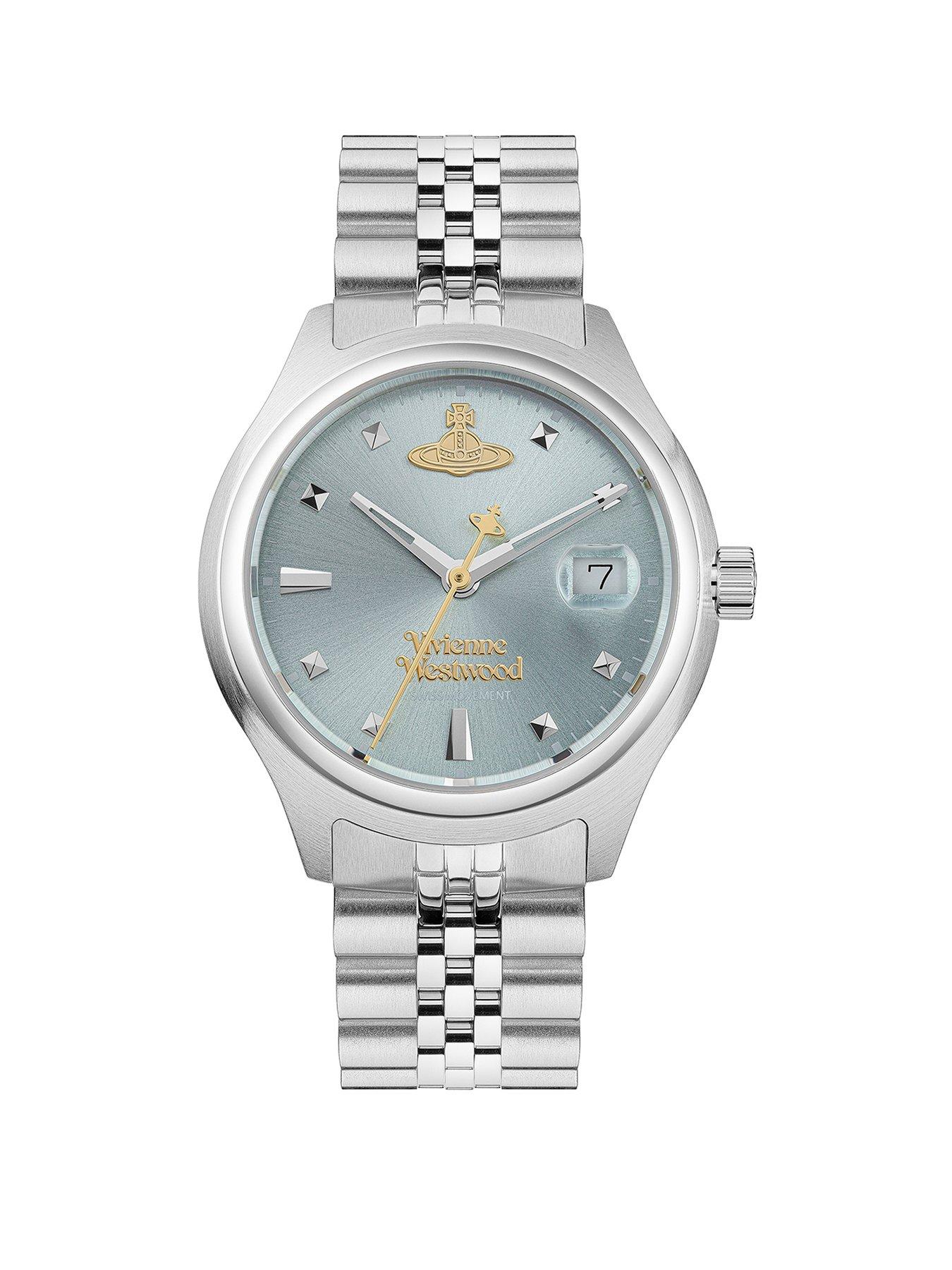 Image 1 of 4 of Vivienne Westwood Little Camberwell Quartz Watch with Light Blue Dial and Stainless Steel Bracelet