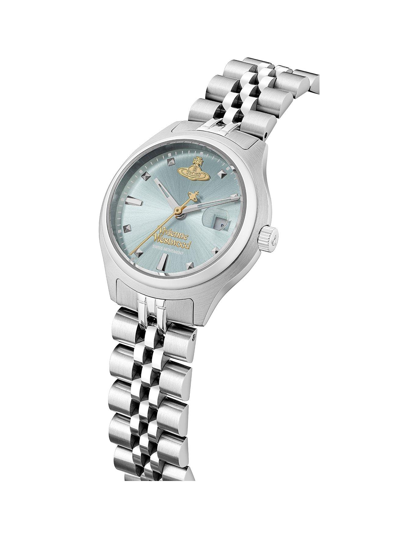 Image 2 of 4 of Vivienne Westwood Little Camberwell Quartz Watch with Light Blue Dial and Stainless Steel Bracelet