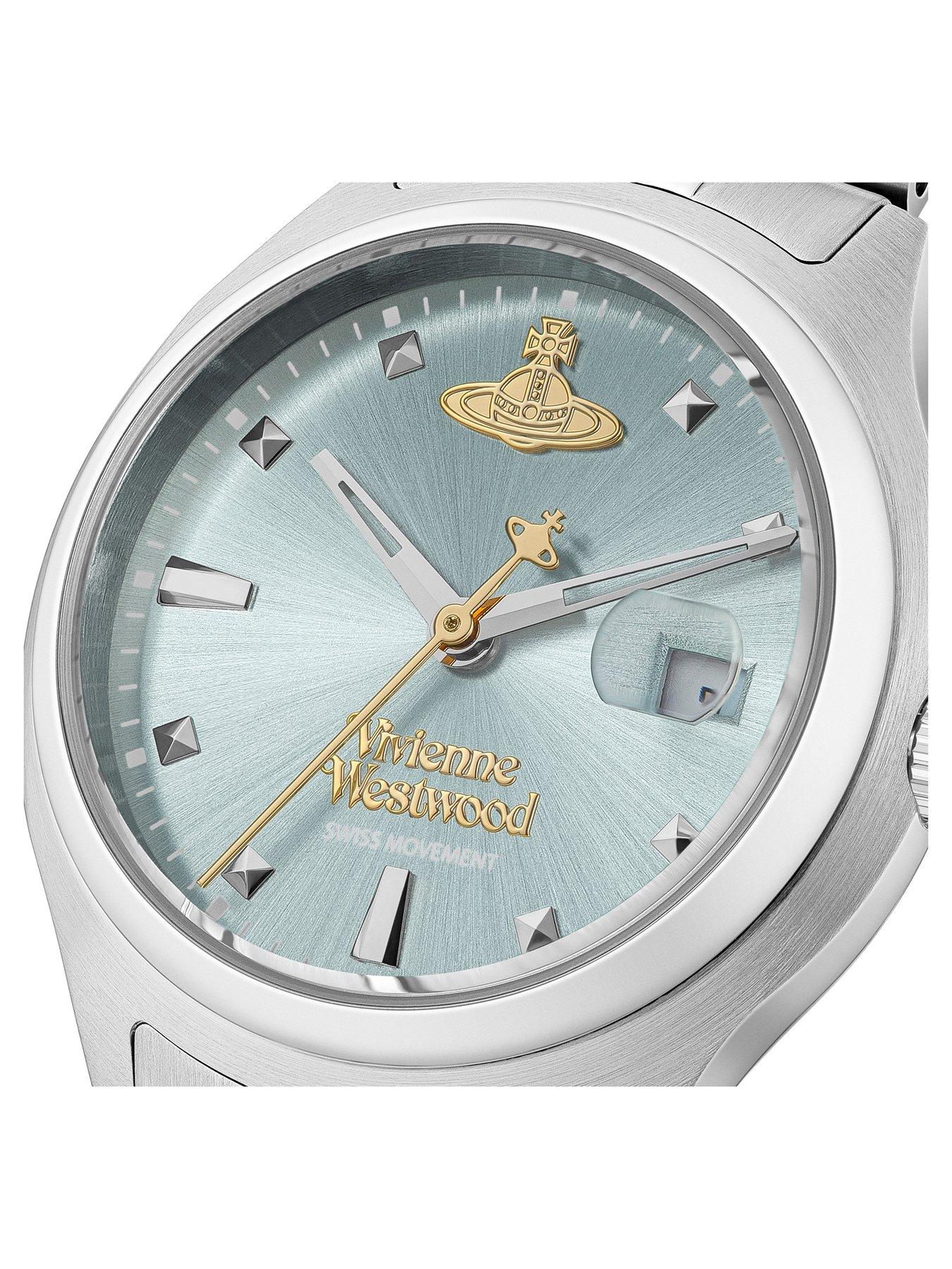 Image 3 of 4 of Vivienne Westwood Little Camberwell Quartz Watch with Light Blue Dial and Stainless Steel Bracelet
