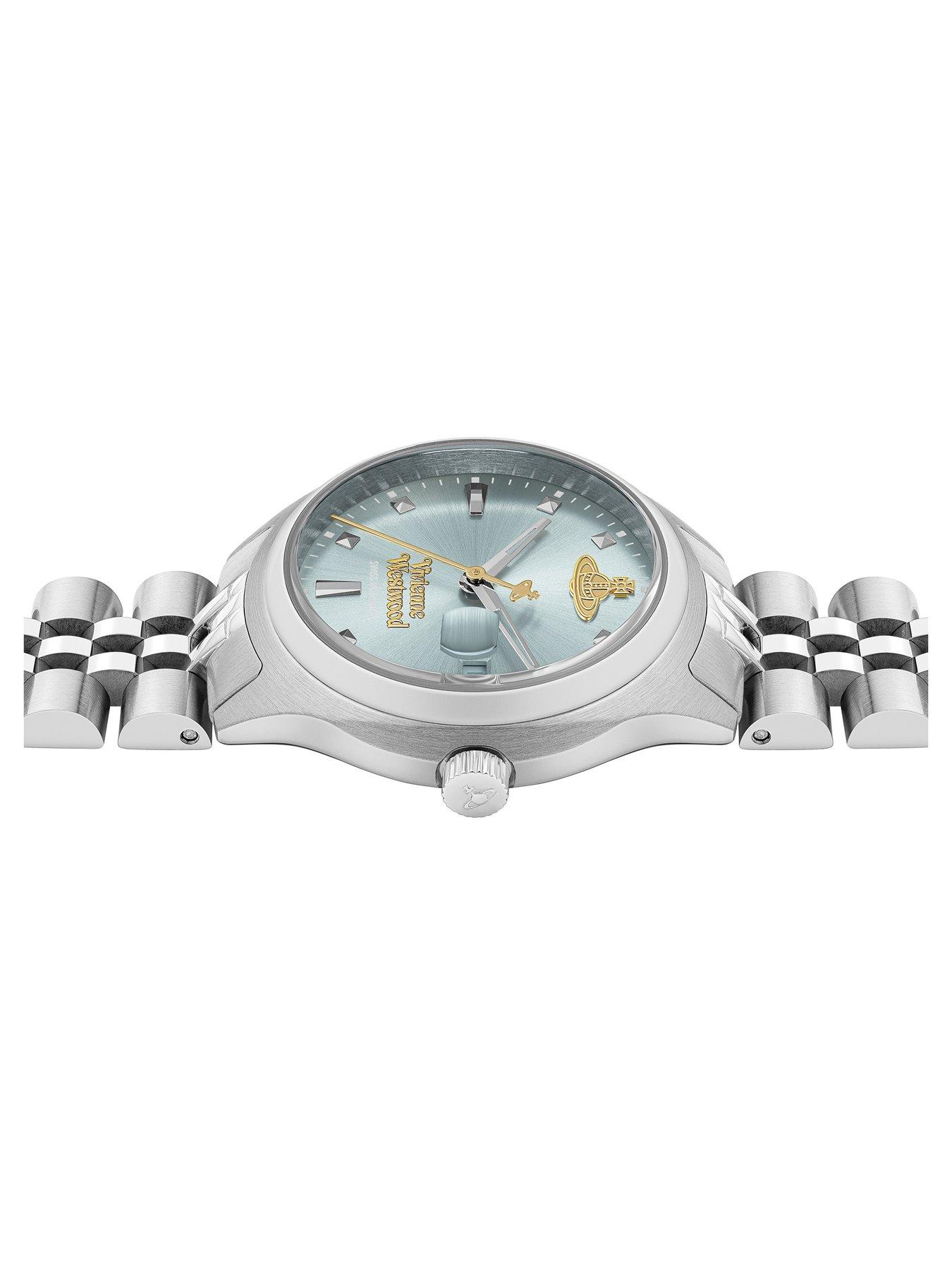 Image 4 of 4 of Vivienne Westwood Little Camberwell Quartz Watch with Light Blue Dial and Stainless Steel Bracelet