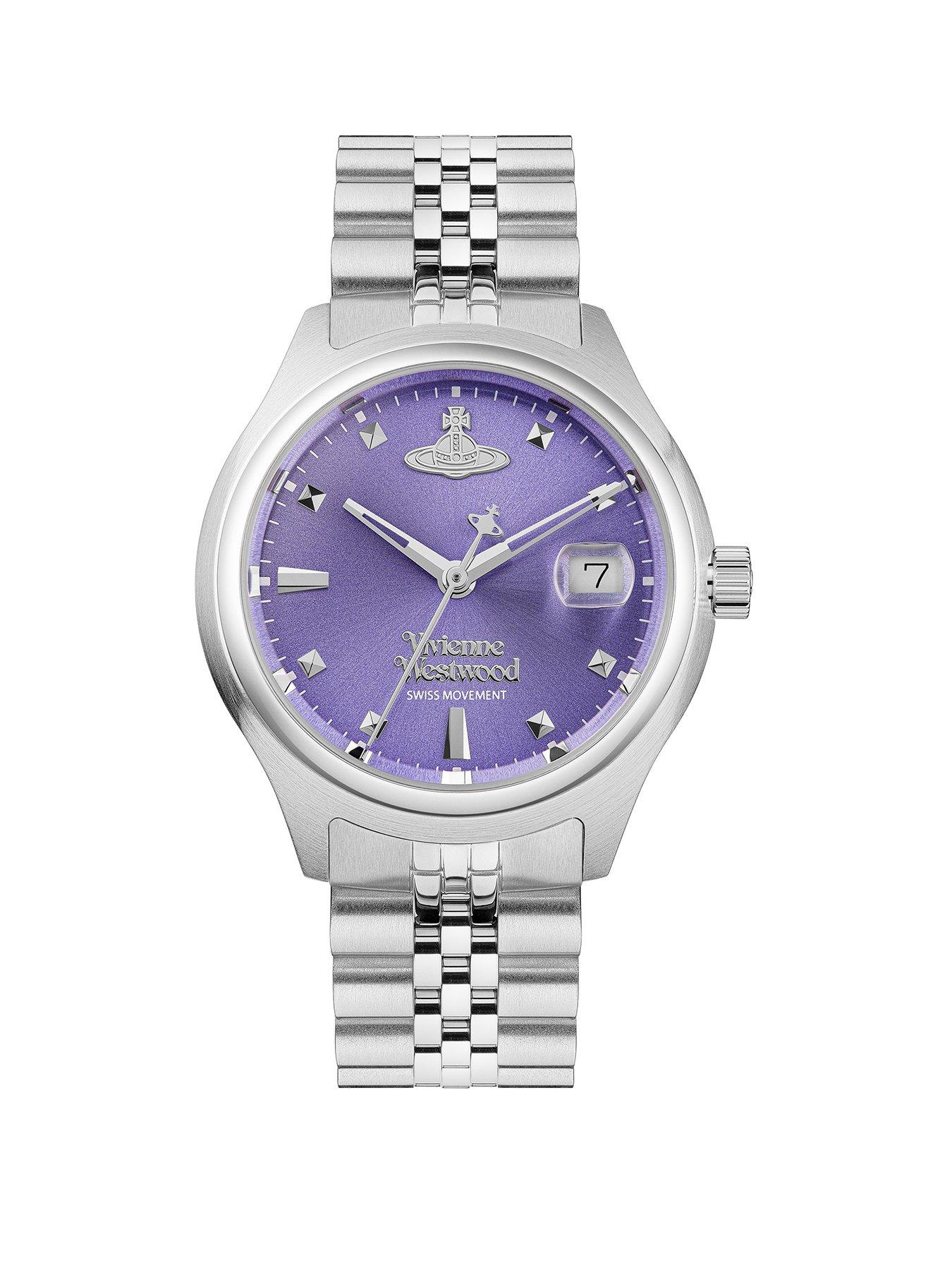 undefined Little Camberwell Quartz Watch with Purple Dial and Stainless Steel Bracelet