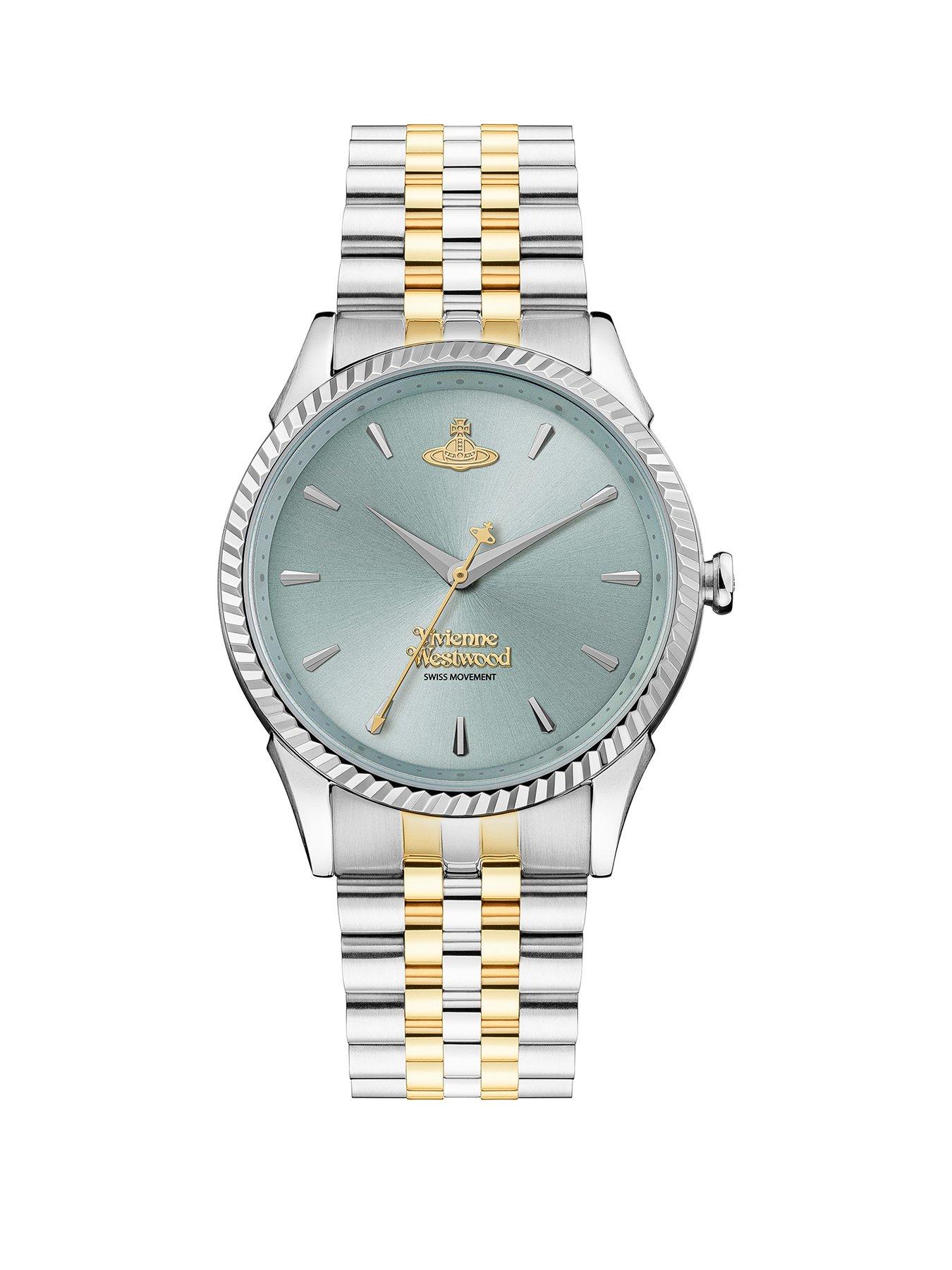 Vivienne Westwood Seymour Ladies Quartz Watch with Light Blue Dial  &  2-Tone Stainless Steel Bracelet