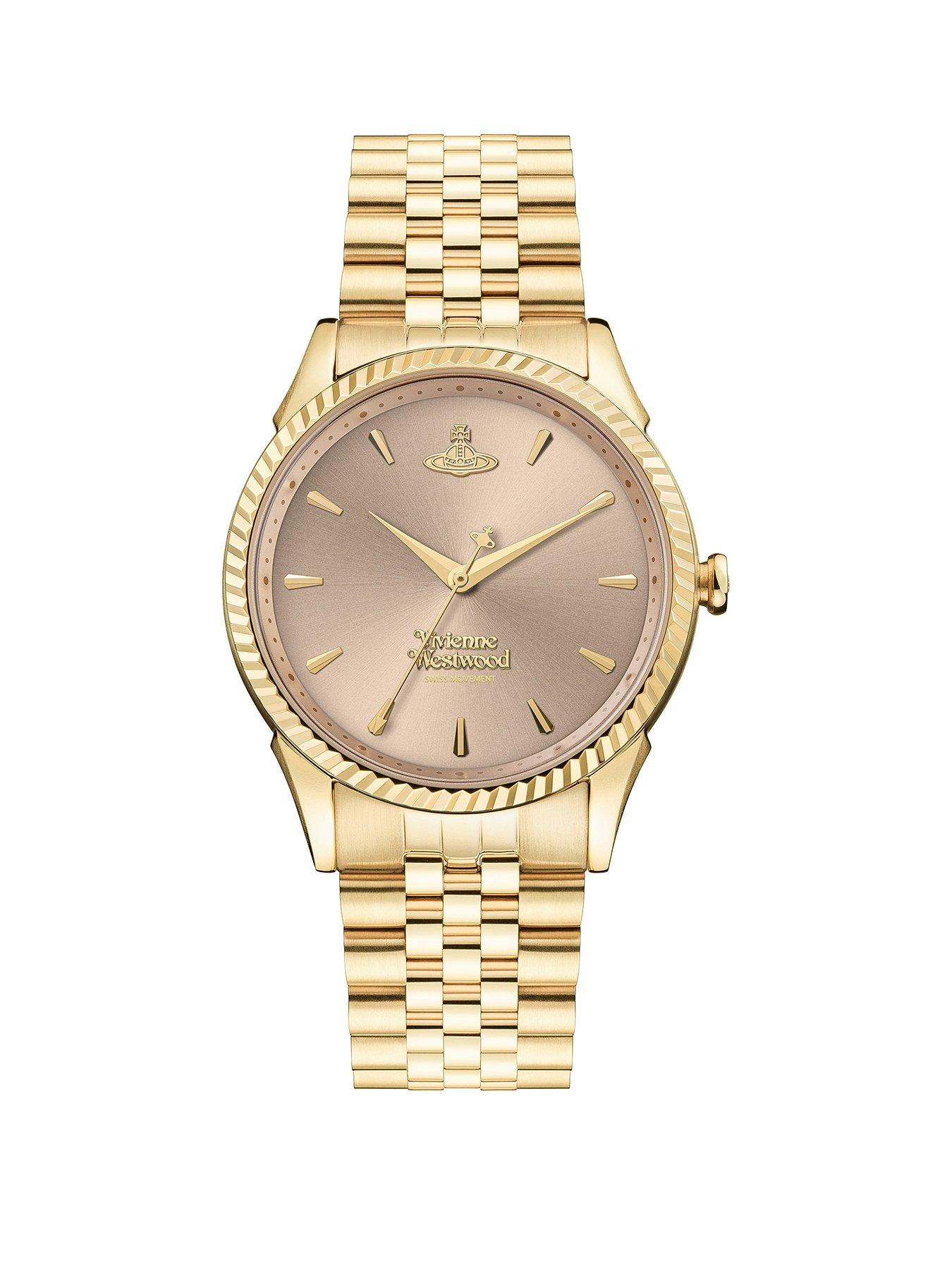Image 1 of 6 of Vivienne Westwood Seymour Ladies Quartz Watch with Pink Dial &amp; Gold Stainless Steel Bracelet