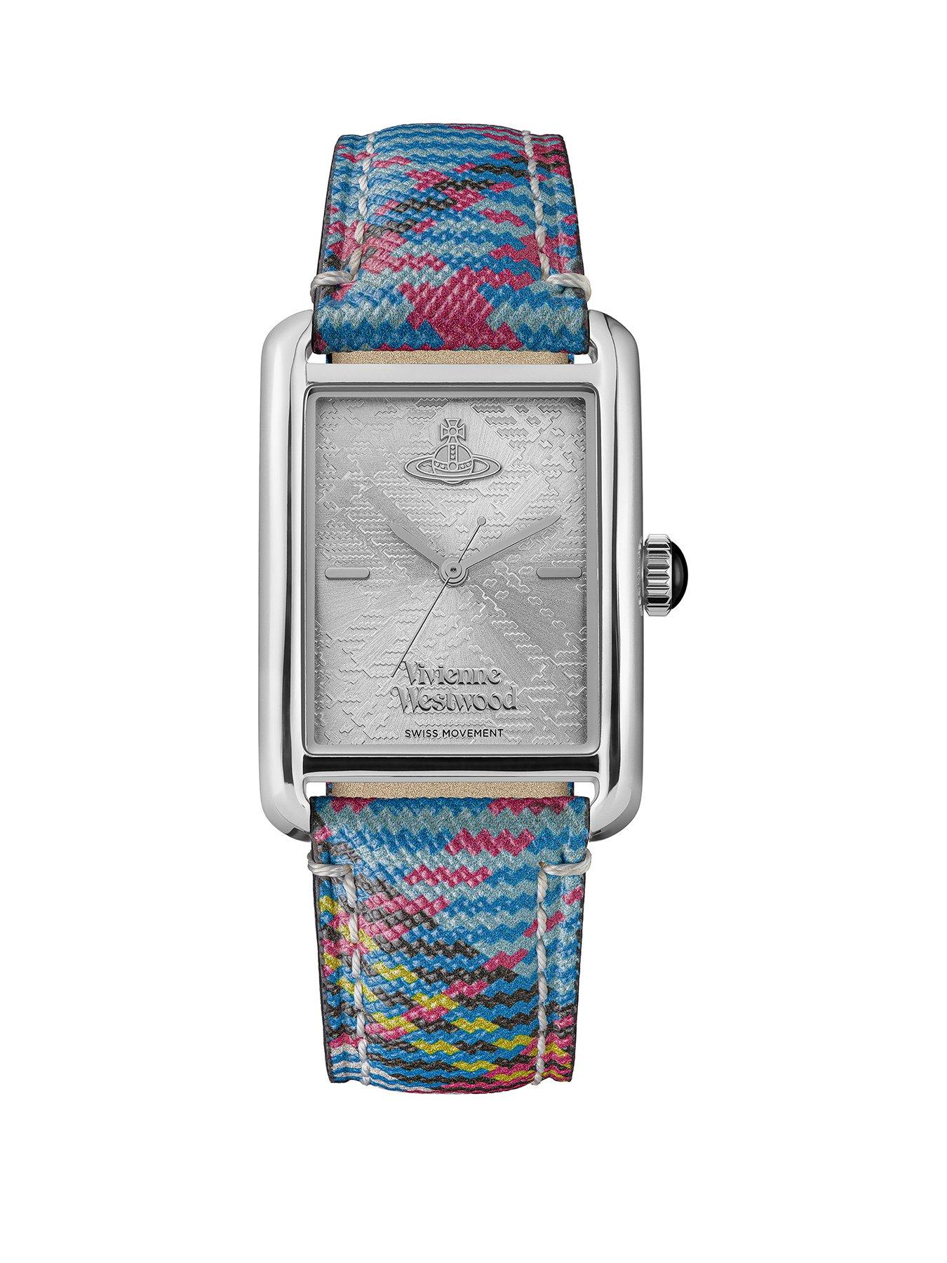 vivienne-westwood-shacklewell-ladies-quartz-watch-with-silver-dial-and-tartan-strap