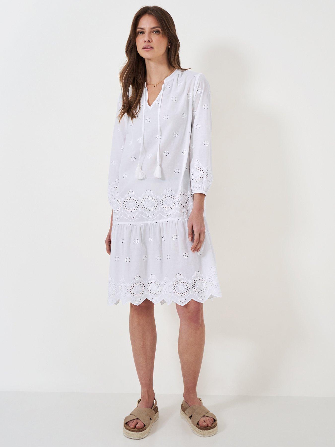 undefined Embroidered Beach Kaftan - White
