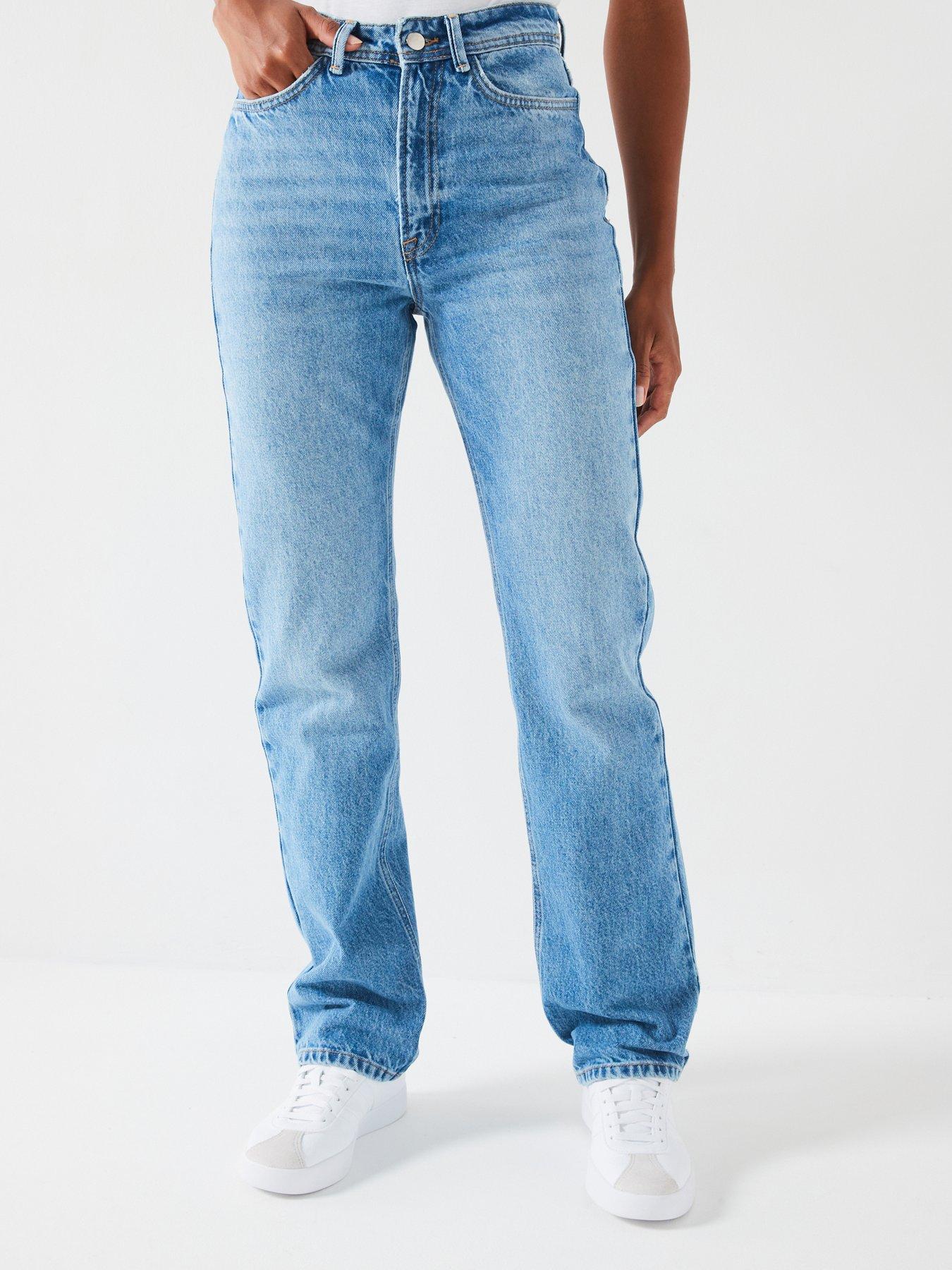 undefined Full Length Straight Jeans - Midi Wash