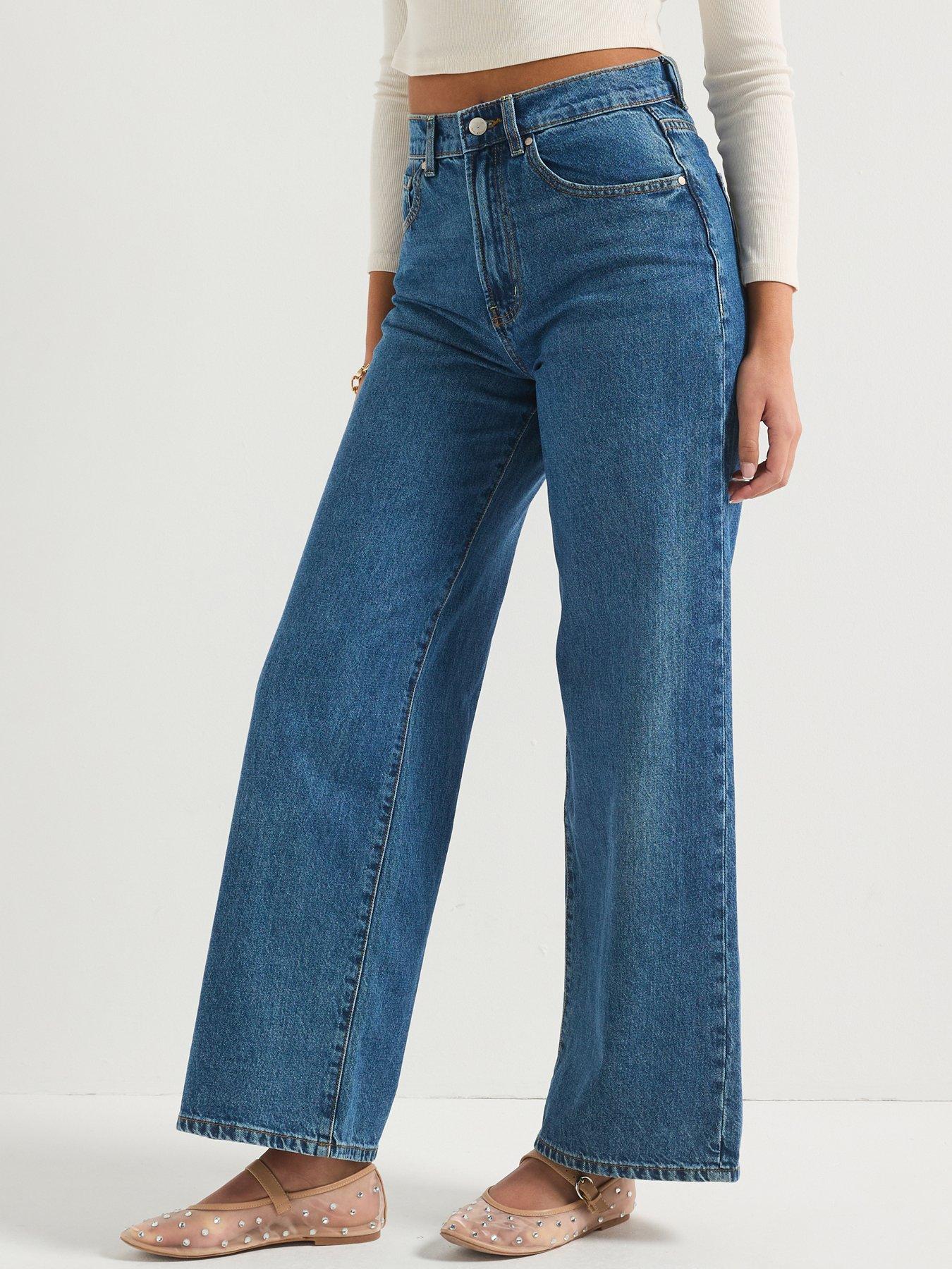  image of only-high-waist-wide-leg-denim-jean-blue
