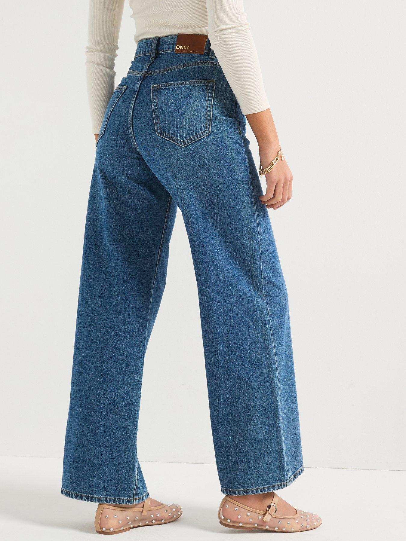  image of only-high-waist-wide-leg-denim-jean-blue