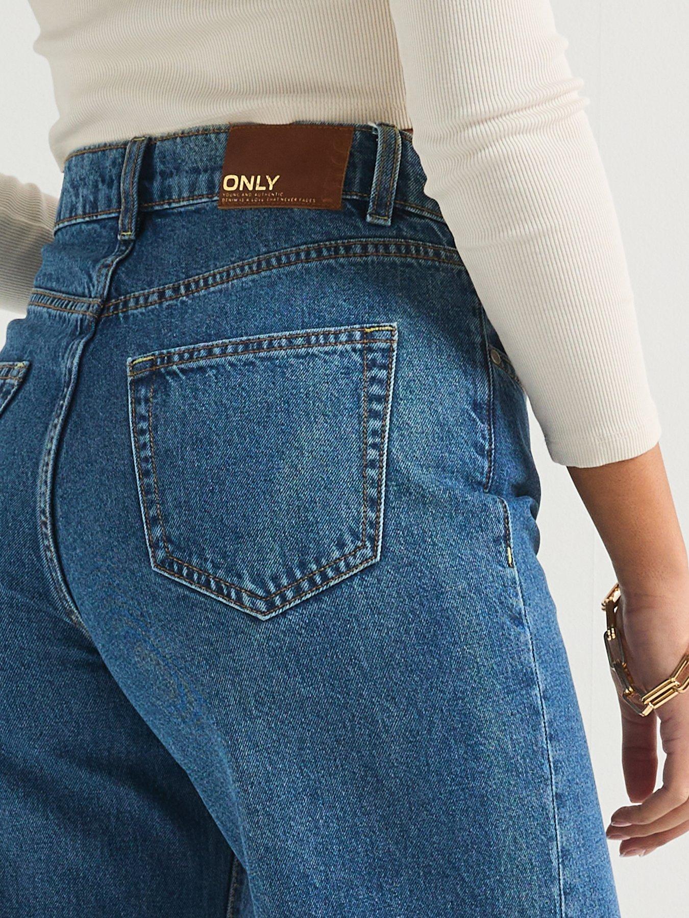  image of only-high-waist-wide-leg-denim-jean-blue
