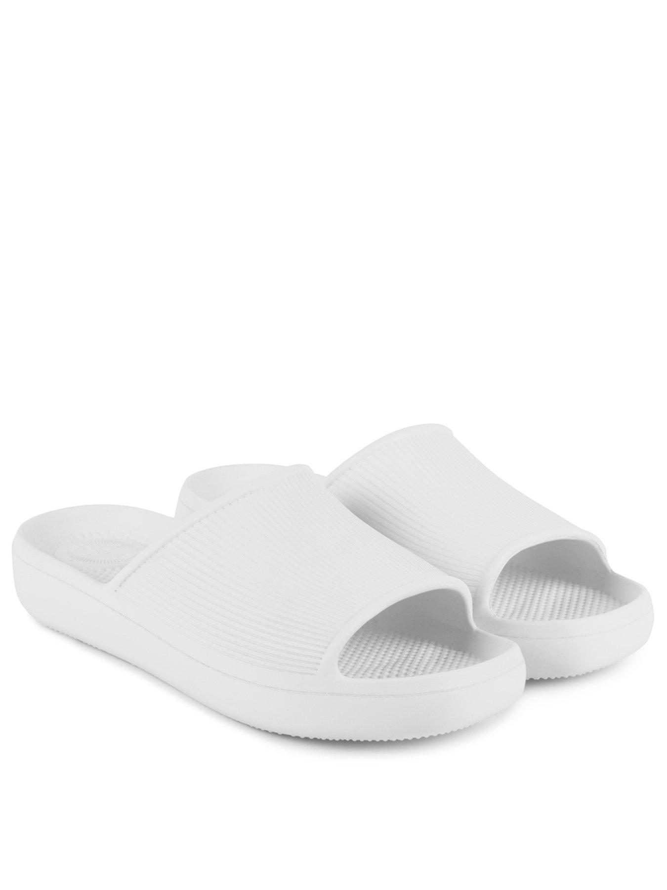 undefined Solbounce Ribbed Slide - White