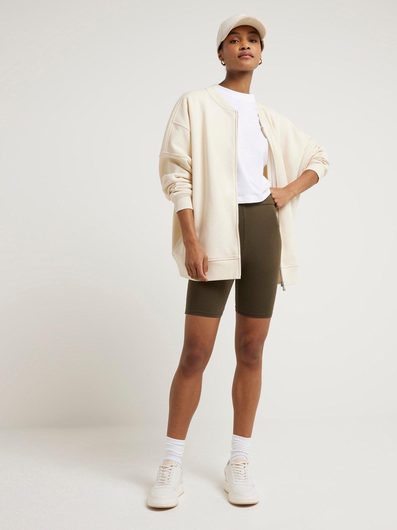 undefined High Waist Cycling Short - Khaki