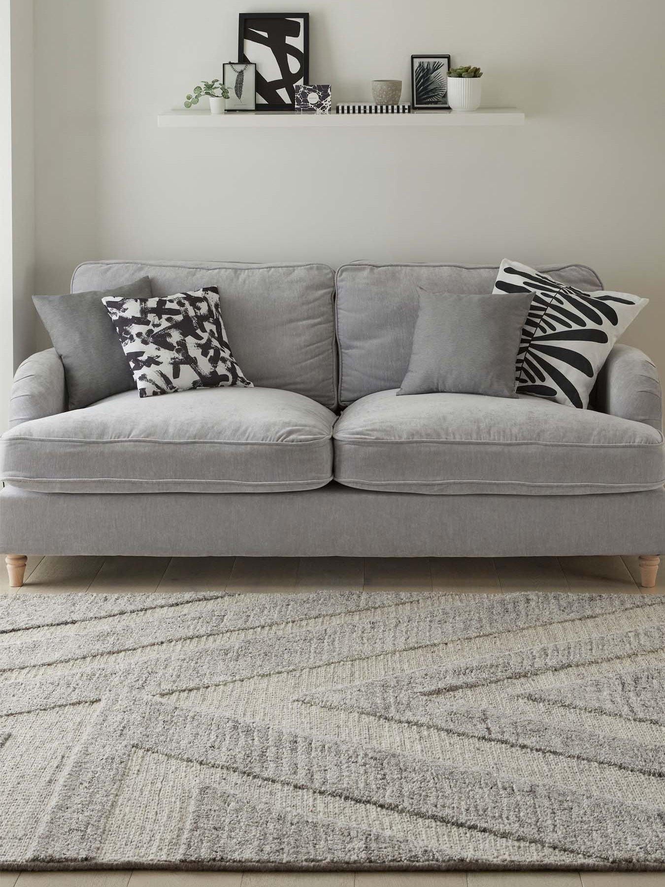  image of very-home-arrow-wool-rug-grey