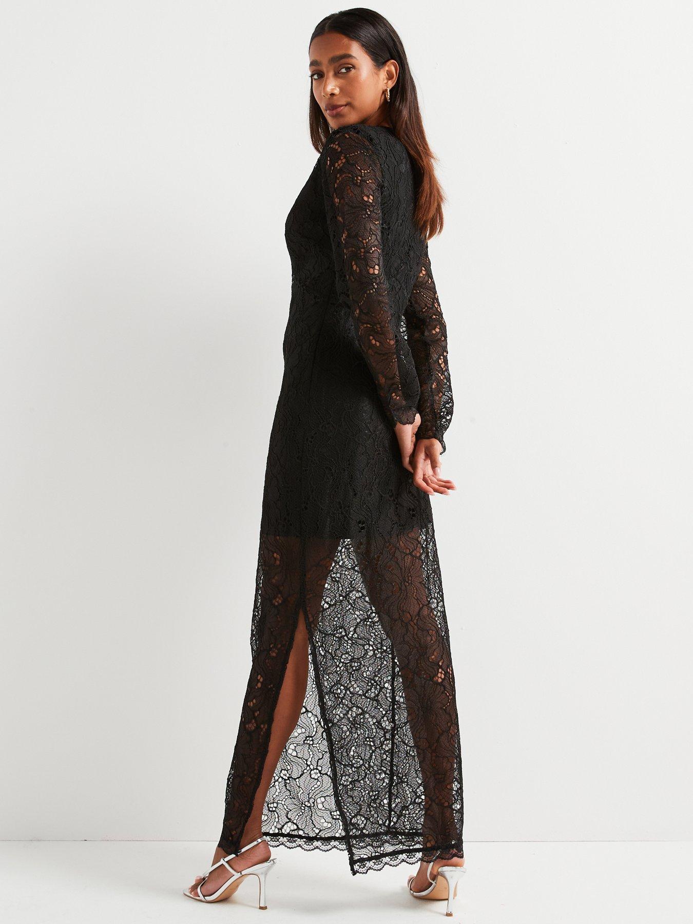 X Carol Byrne Lace Maxi Dress Black