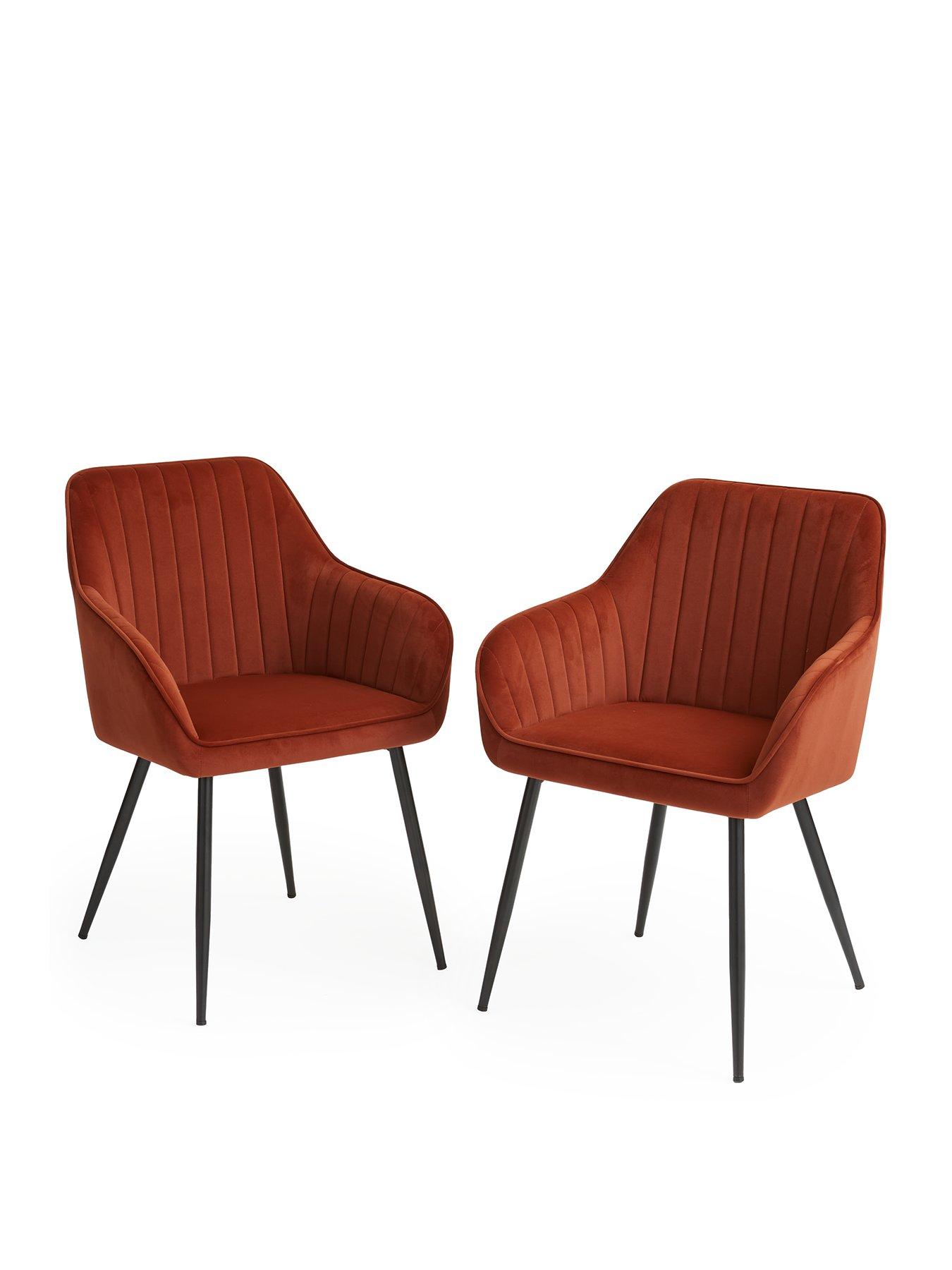 Image 2 of 7 of The Very Collection Alisha Pair of Fabric Dining Chairs - Rust&nbsp;- FSC&reg; Certified