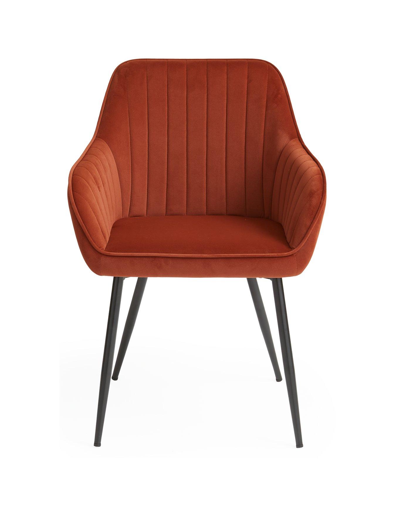 Image 3 of 7 of The Very Collection Alisha Pair of Fabric Dining Chairs - Rust&nbsp;- FSC&reg; Certified