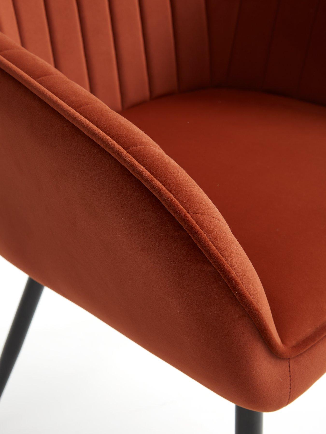 Image 6 of 7 of The Very Collection Alisha Pair of Fabric Dining Chairs - Rust&nbsp;- FSC&reg; Certified