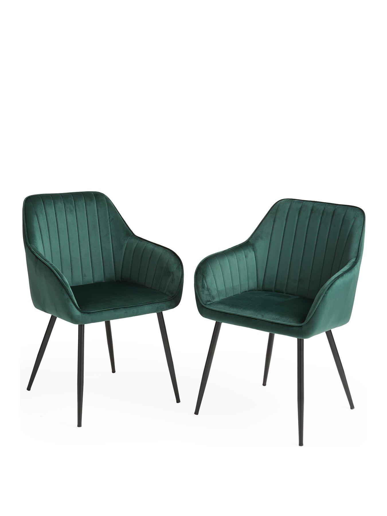 Image 2 of 7 of The Very Collection Alisha Pair of Fabric Dining Chairs - Green&nbsp;- FSC&reg; Certified