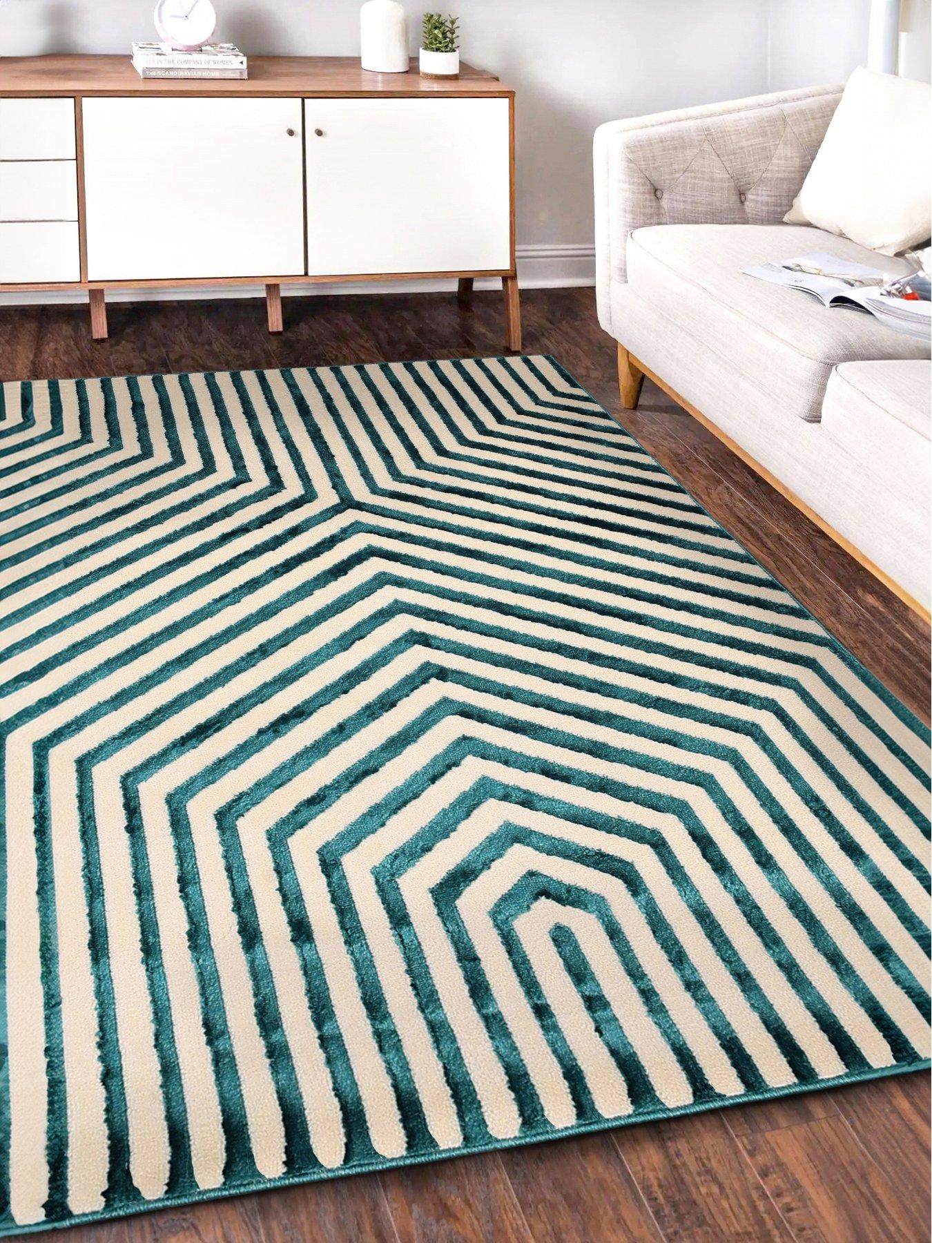 very-home-brio-geo-rug-creamgreen