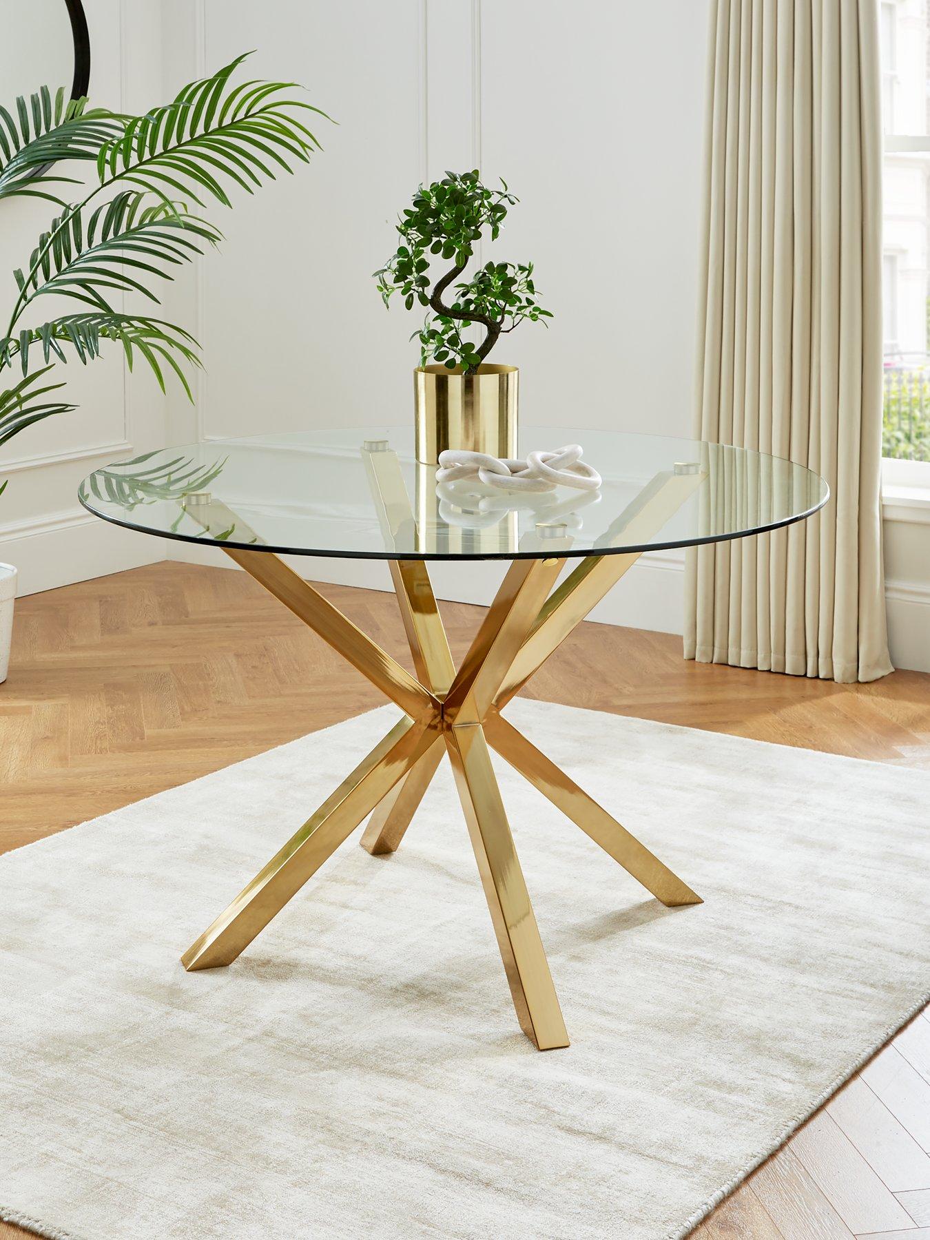 The Very Collection Chopstick 120 cm Round Dining Table - Brass