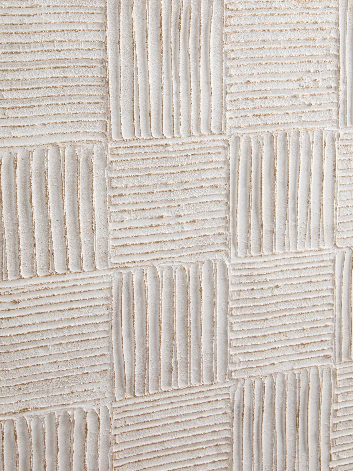  image of very-home-white-carved-squares-wall-art-60x60cm