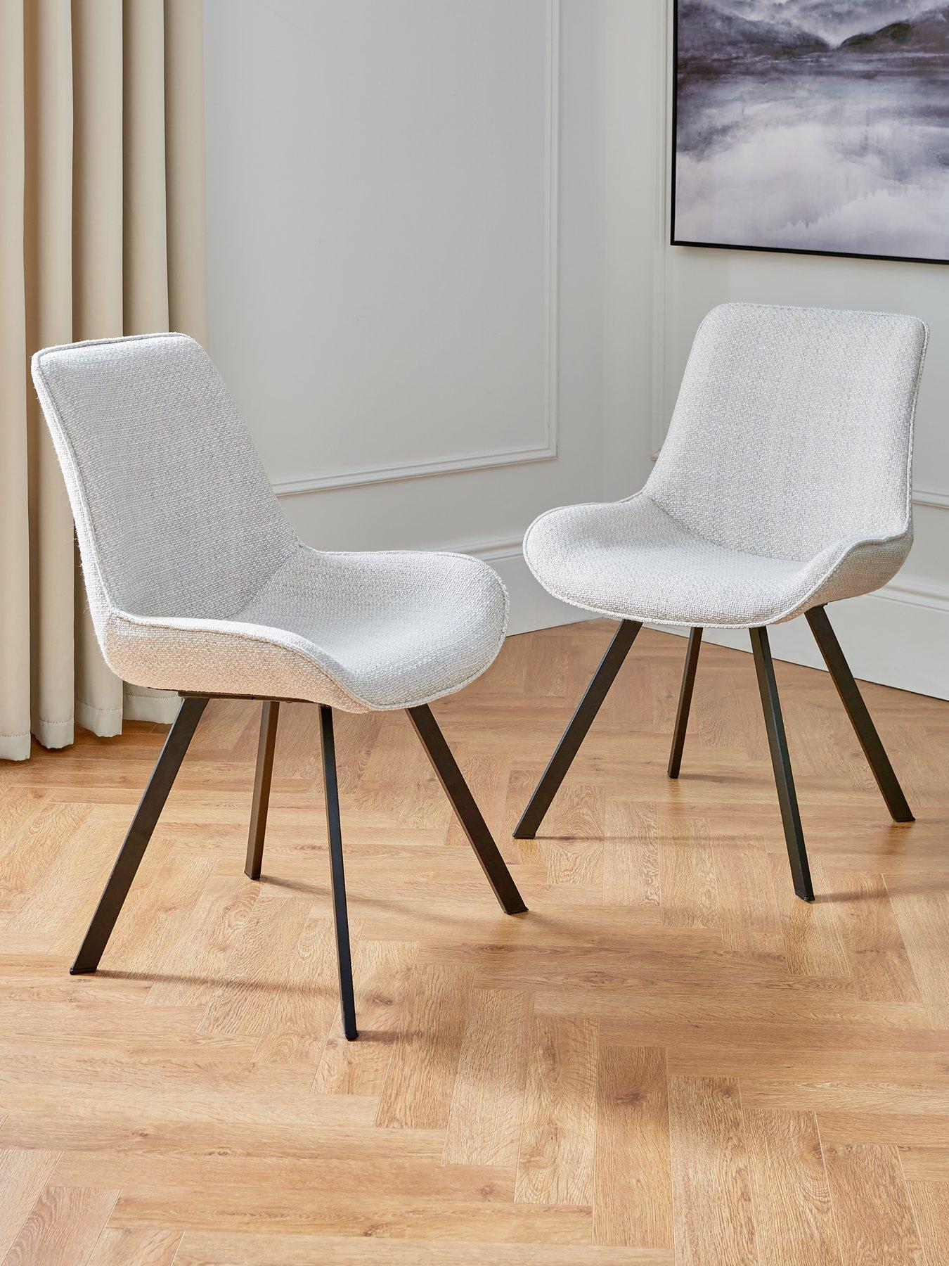 The Very Collection Arabella Pair of 2 Fabric Chairs - Grey Black - FSC® Certified