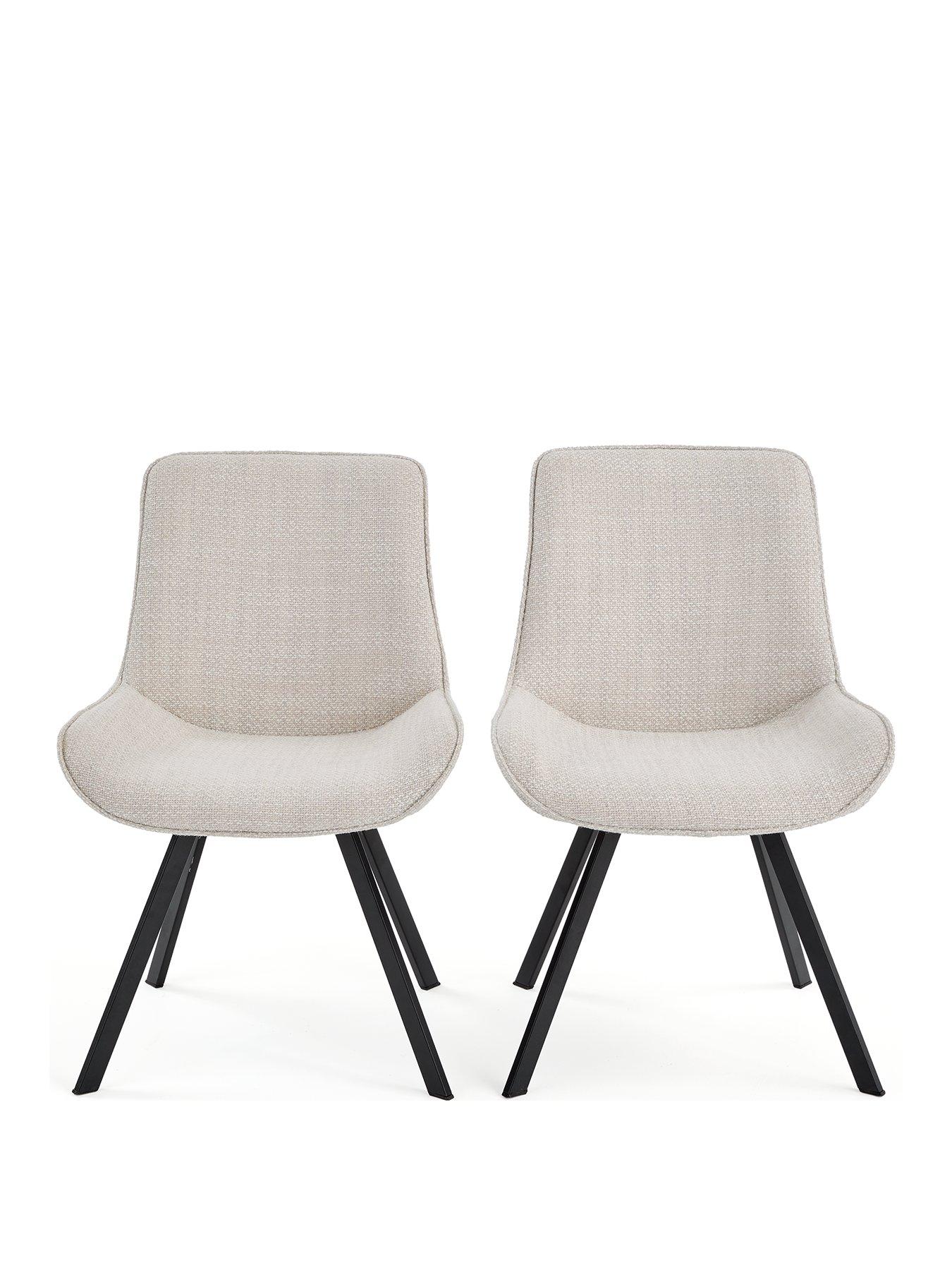 Image 2 of 7 of Very Home Arabella Pair of 2 Fabric Chairs - Grey Black&nbsp;- FSC&reg;&nbsp;Certified