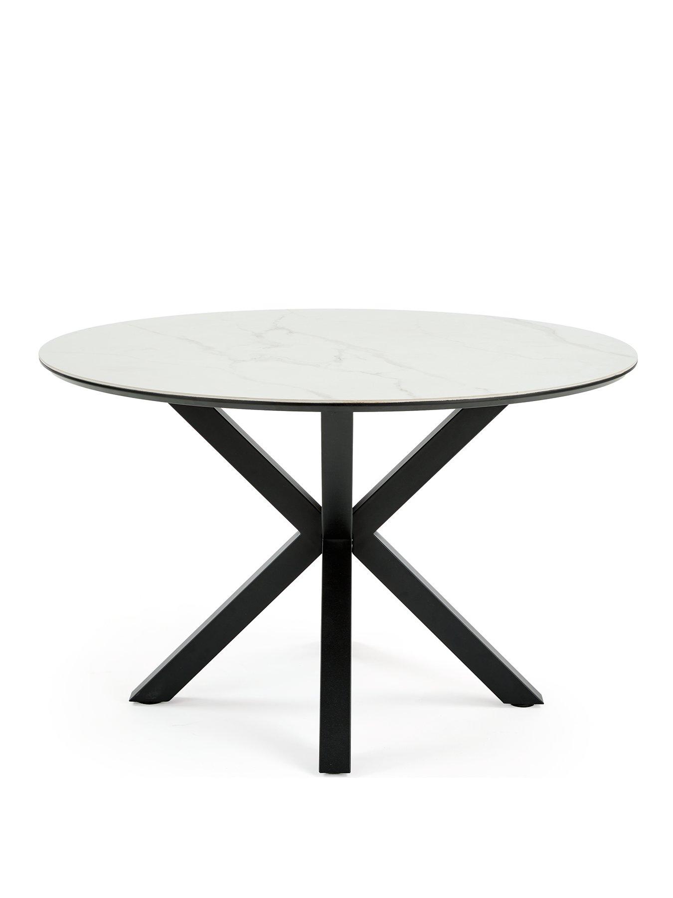 Image 3 of 6 of The Very Collection Arabella 120 cm Ceramic Round Dining Table - Black/White - FSC&reg; Certified