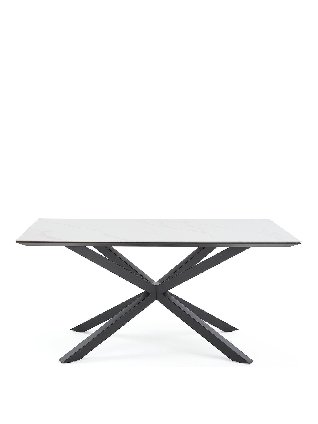 stillFront image of the-very-collection-arabella-160-cmnbspceramic-dining-table-whiteblacknbsp--fscreg-certified