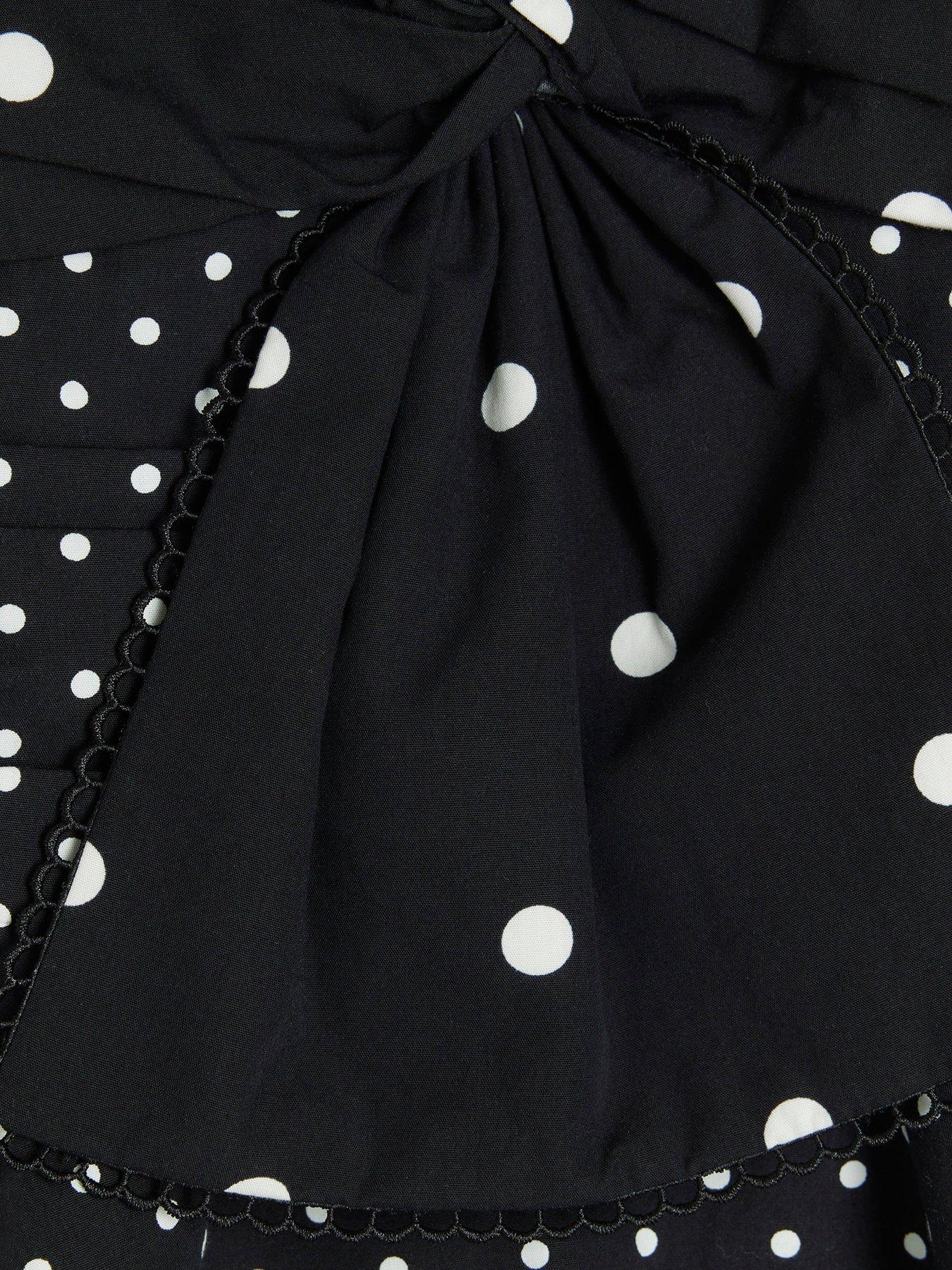 Image 5 of 5 of River Island Poka Dot Bow Detail Cami - Black