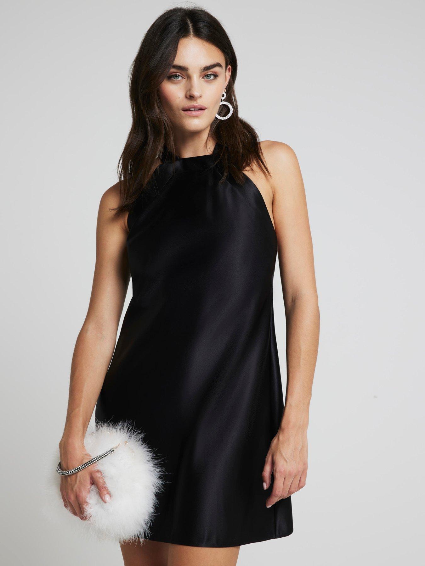 undefined Halterneck Bow Mini Dress - Black