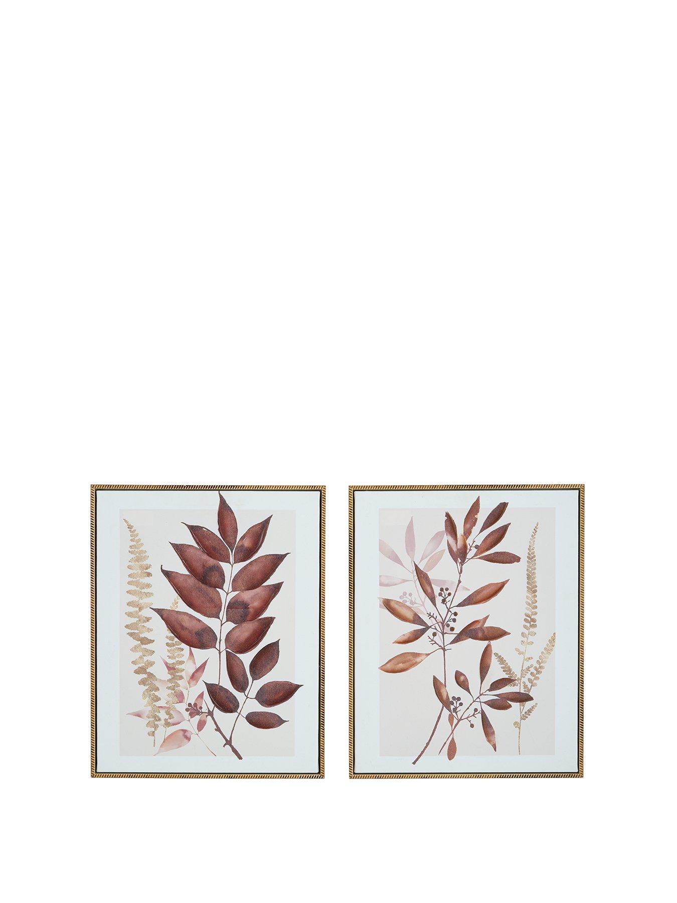  image of very-home-set-of-2-dried-leaf-canvas-50x40cm