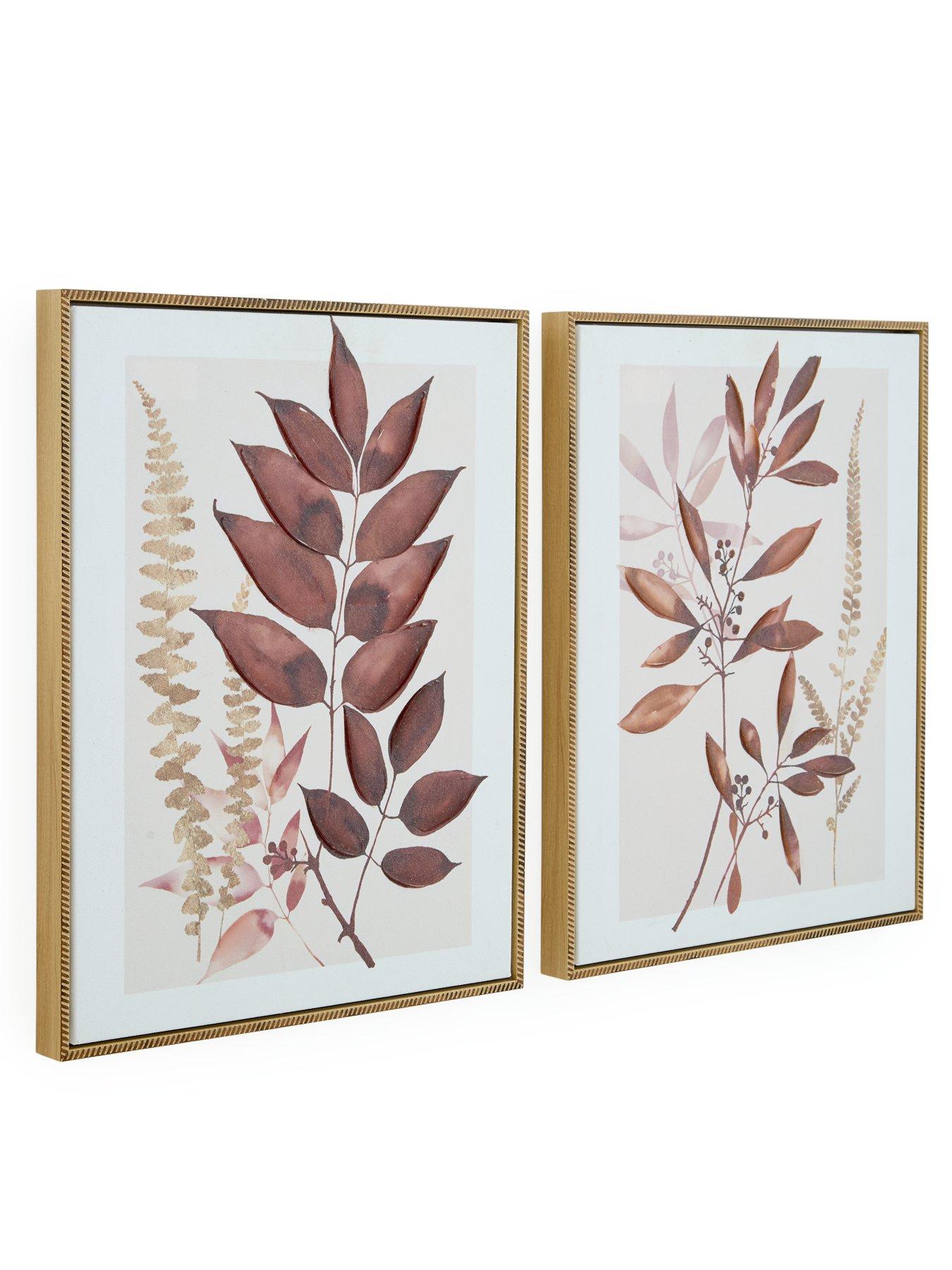  image of very-home-set-of-2-dried-leaf-canvas-50x40cm