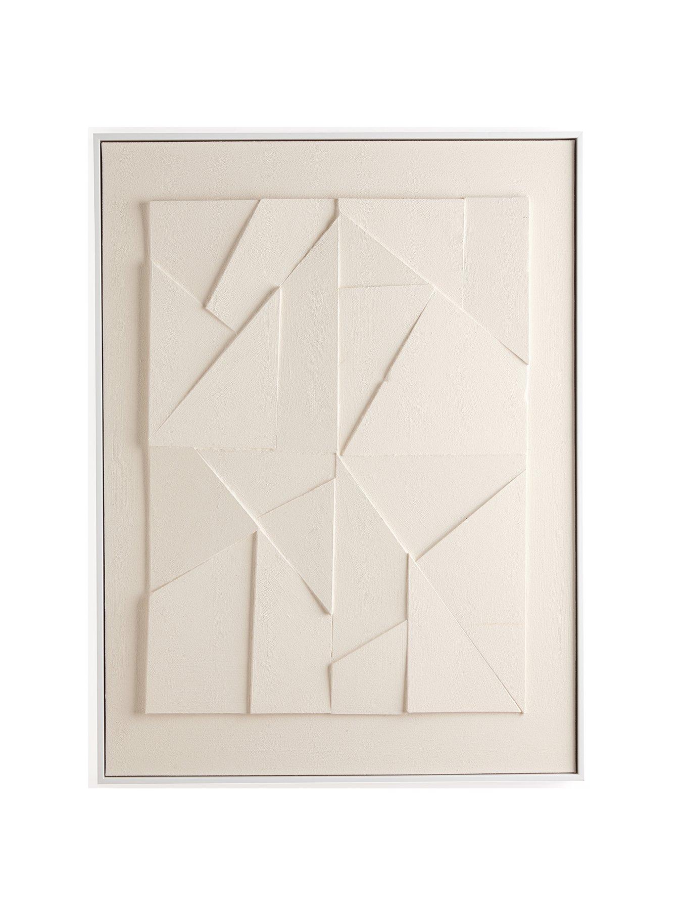  image of very-home-framed-white-hand-painted-art-80x60cm