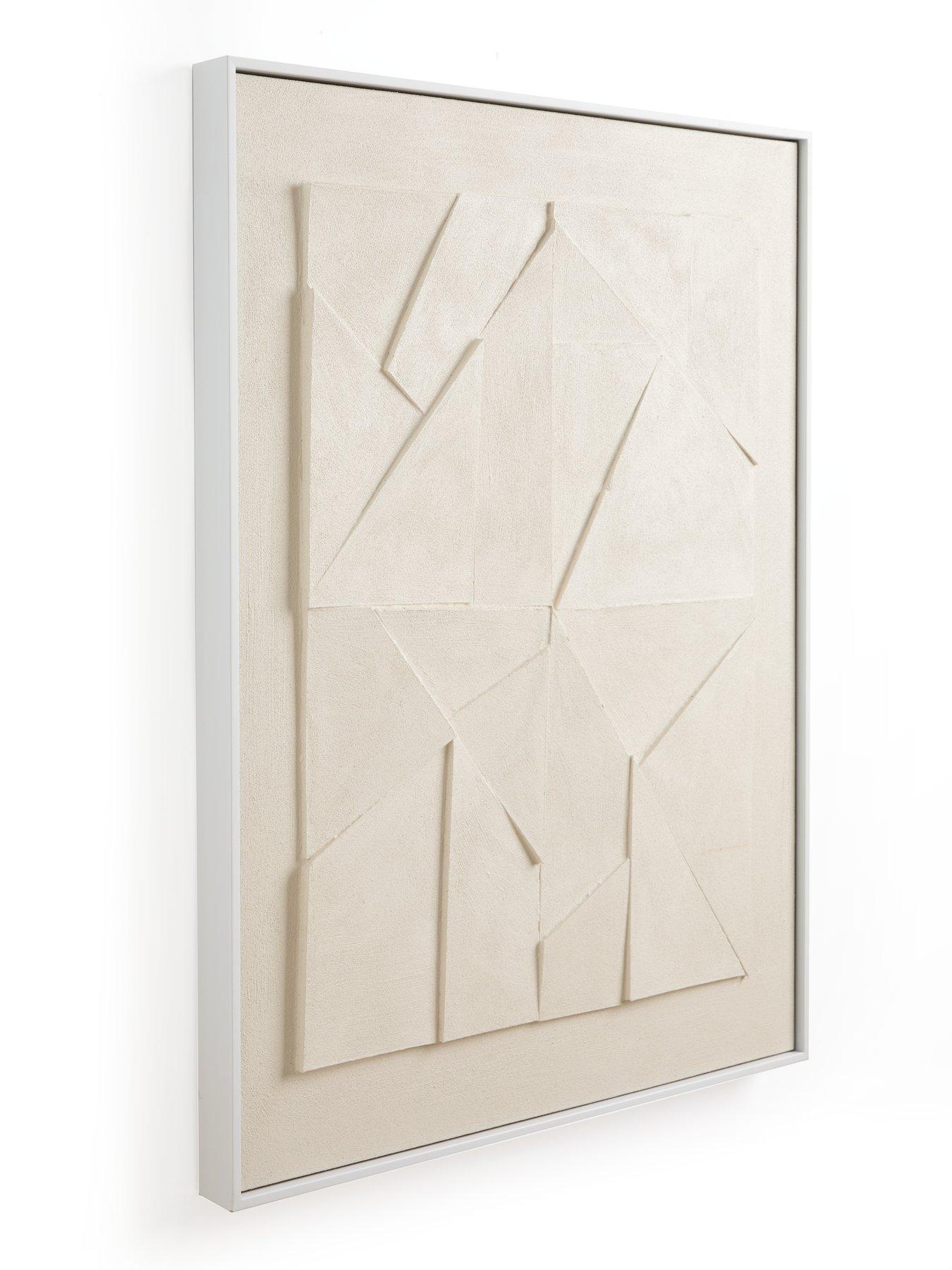  image of very-home-framed-white-hand-painted-art-80x60cm