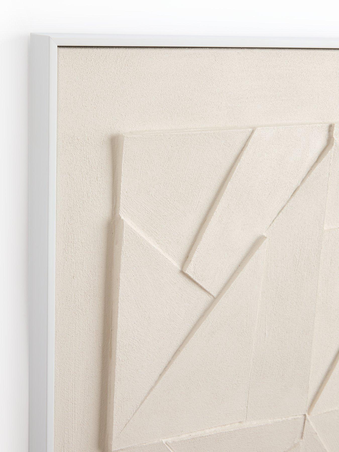  image of very-home-framed-white-hand-painted-art-80x60cm