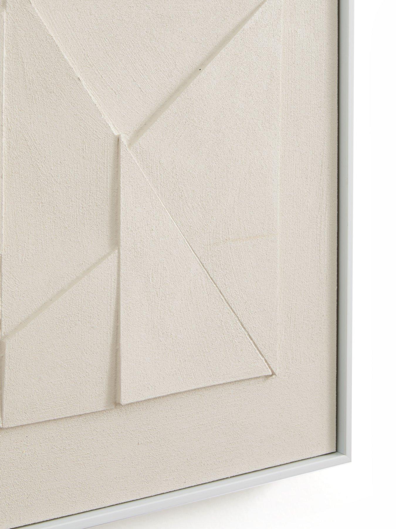  image of very-home-framed-white-hand-painted-art-80x60cm