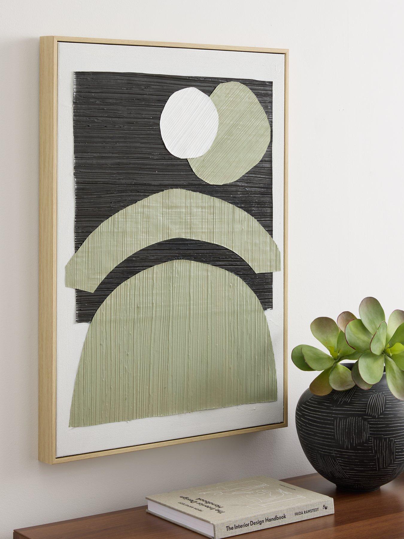 The Very Collection Green/Black Abstract Wall Art 70x50cm