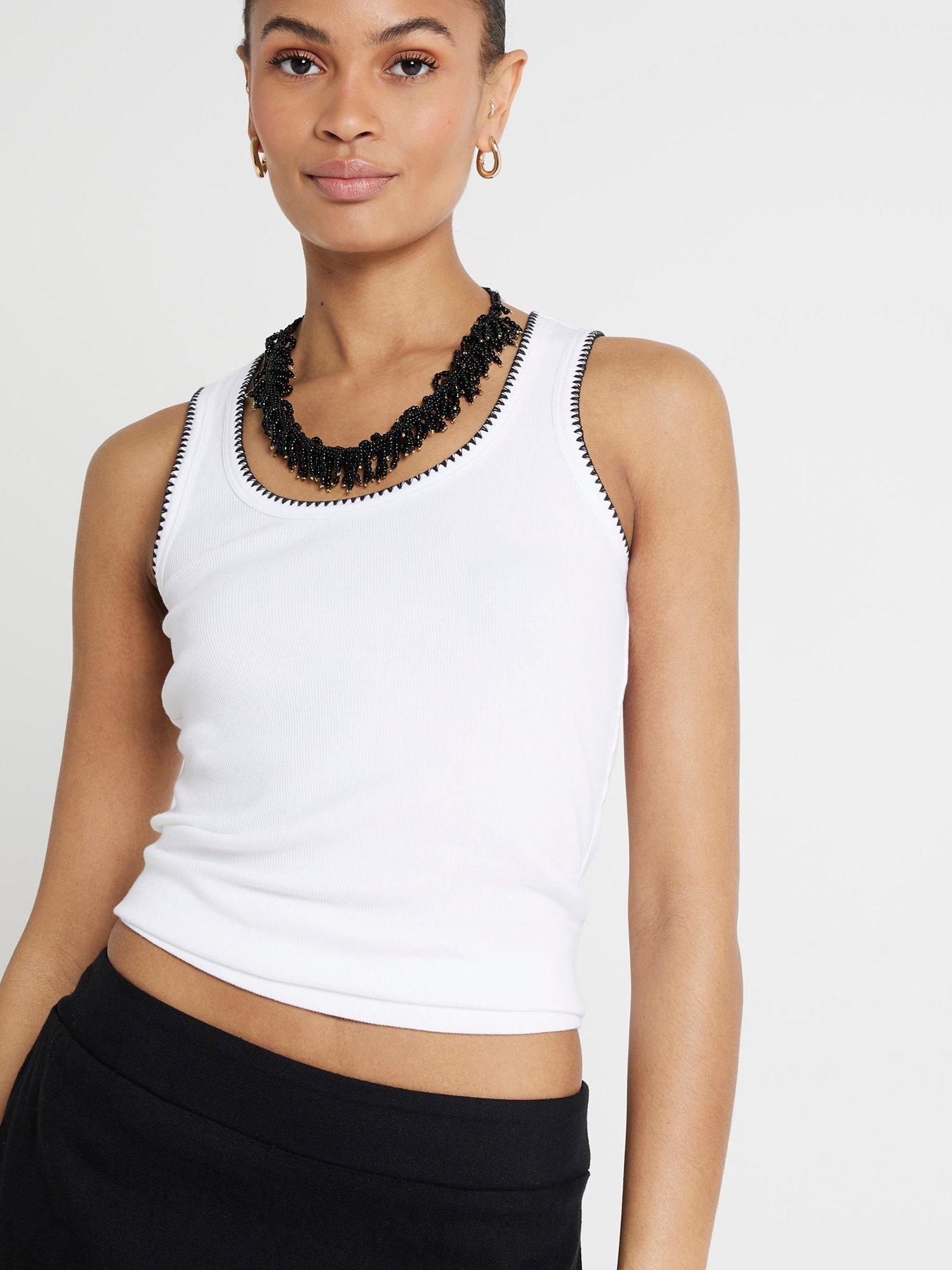 Whipstitch Vest White
