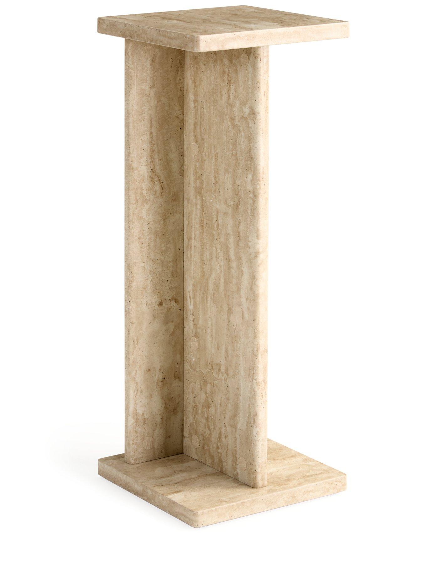 Image 3 of 7 of The Very Collection Bloc Stone Effect Pedestal Table&nbsp;- FSC&reg;&nbsp;Certified