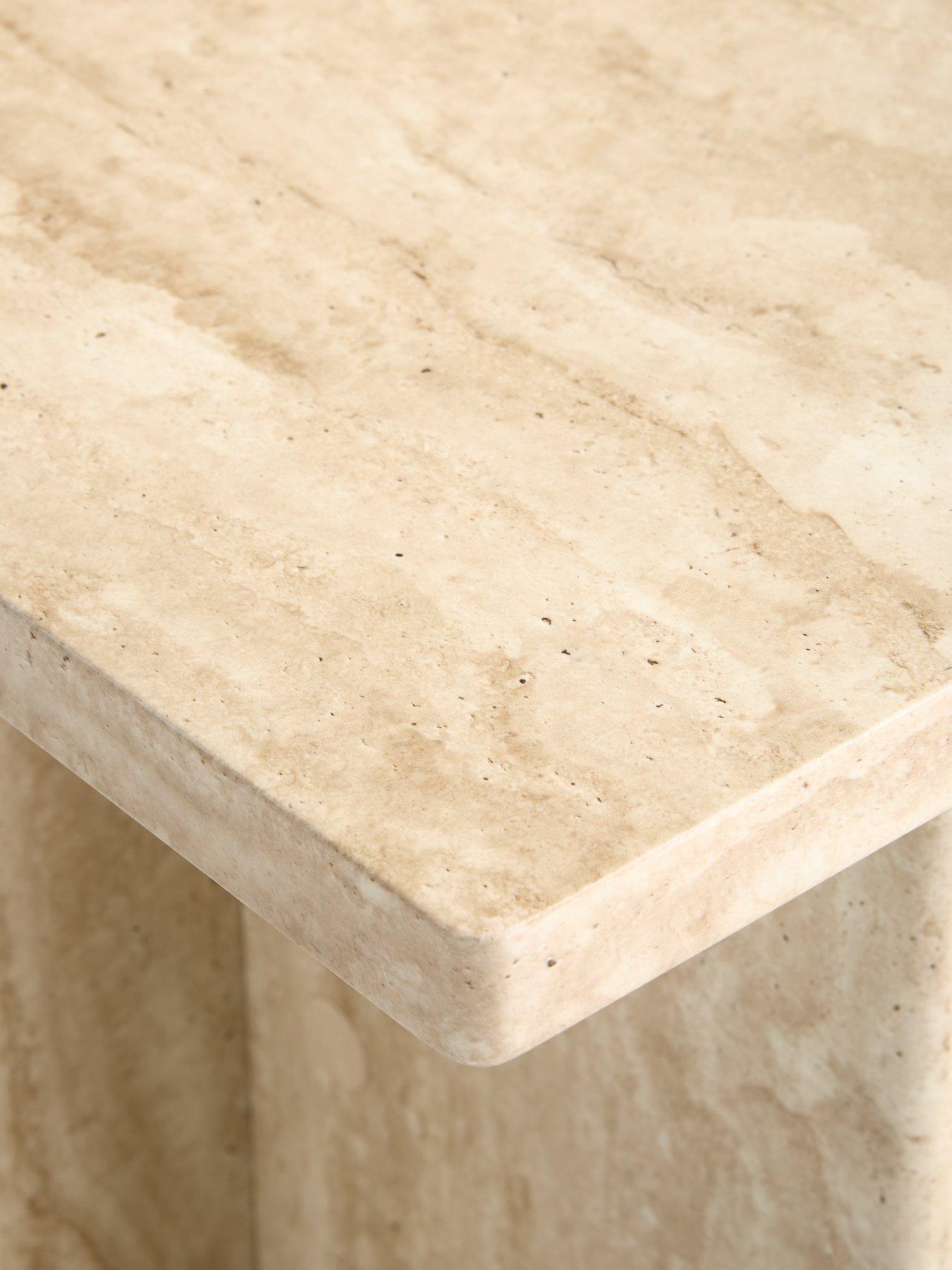 Image 4 of 7 of The Very Collection Bloc Stone Effect Pedestal Table&nbsp;- FSC&reg;&nbsp;Certified