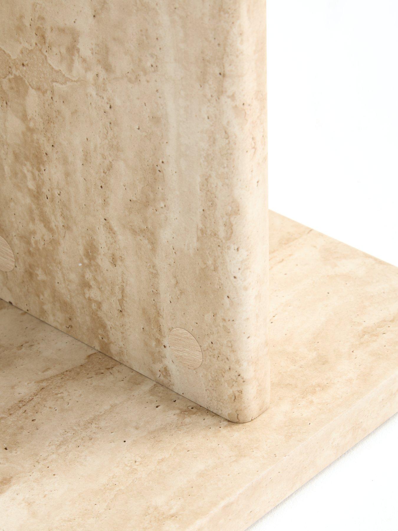 Image 6 of 7 of The Very Collection Bloc Stone Effect Pedestal Table&nbsp;- FSC&reg;&nbsp;Certified
