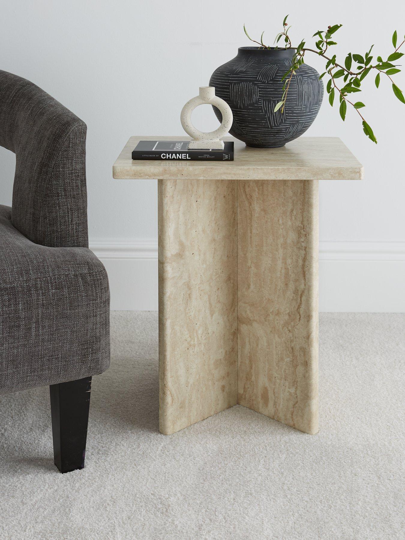 Image 1 of 7 of Very Home Bloc Stone Effect&nbsp;Side Table&nbsp;- FSC&reg; Certified
