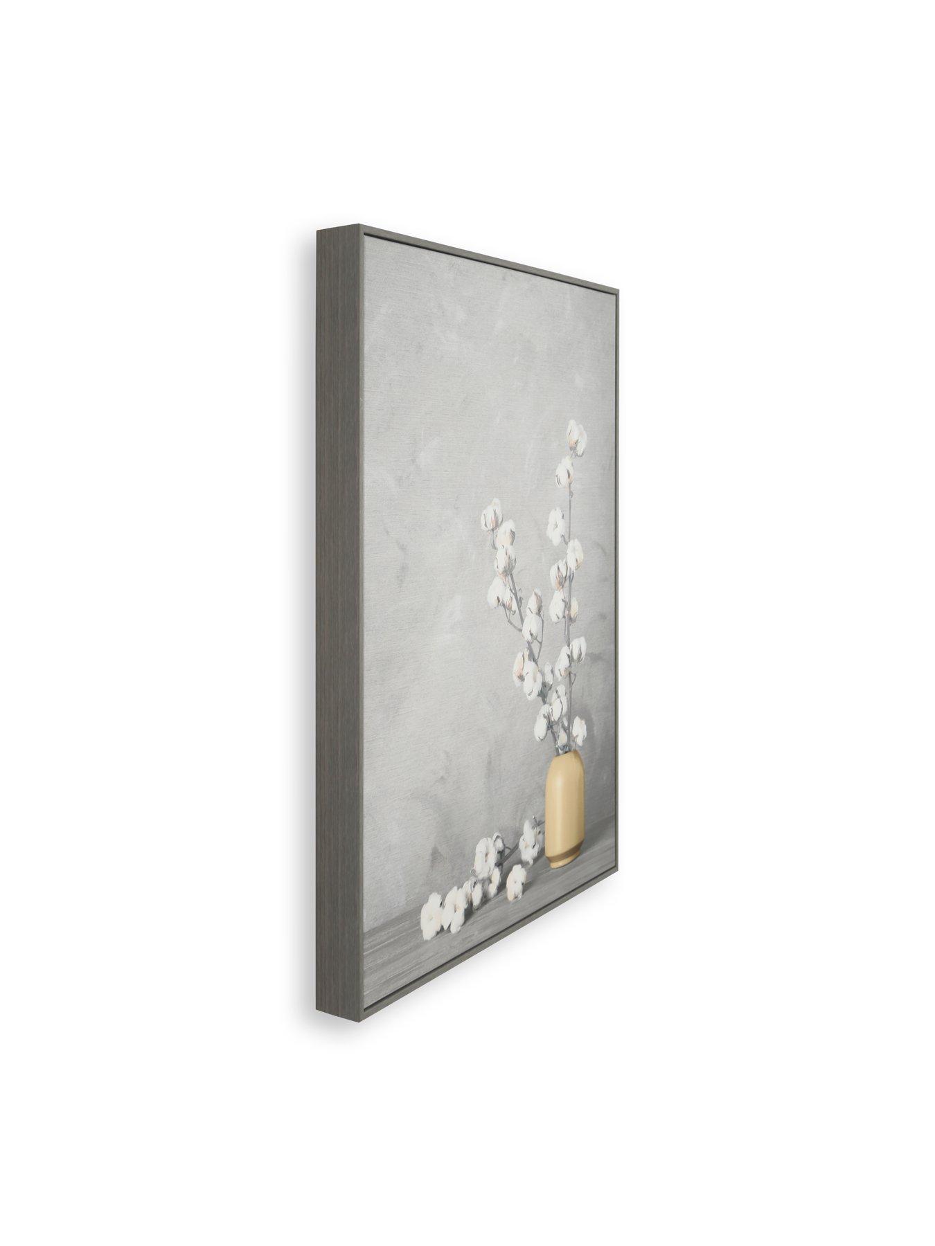  image of art-for-the-home-cotton-flower-sprigs-framed-canvas