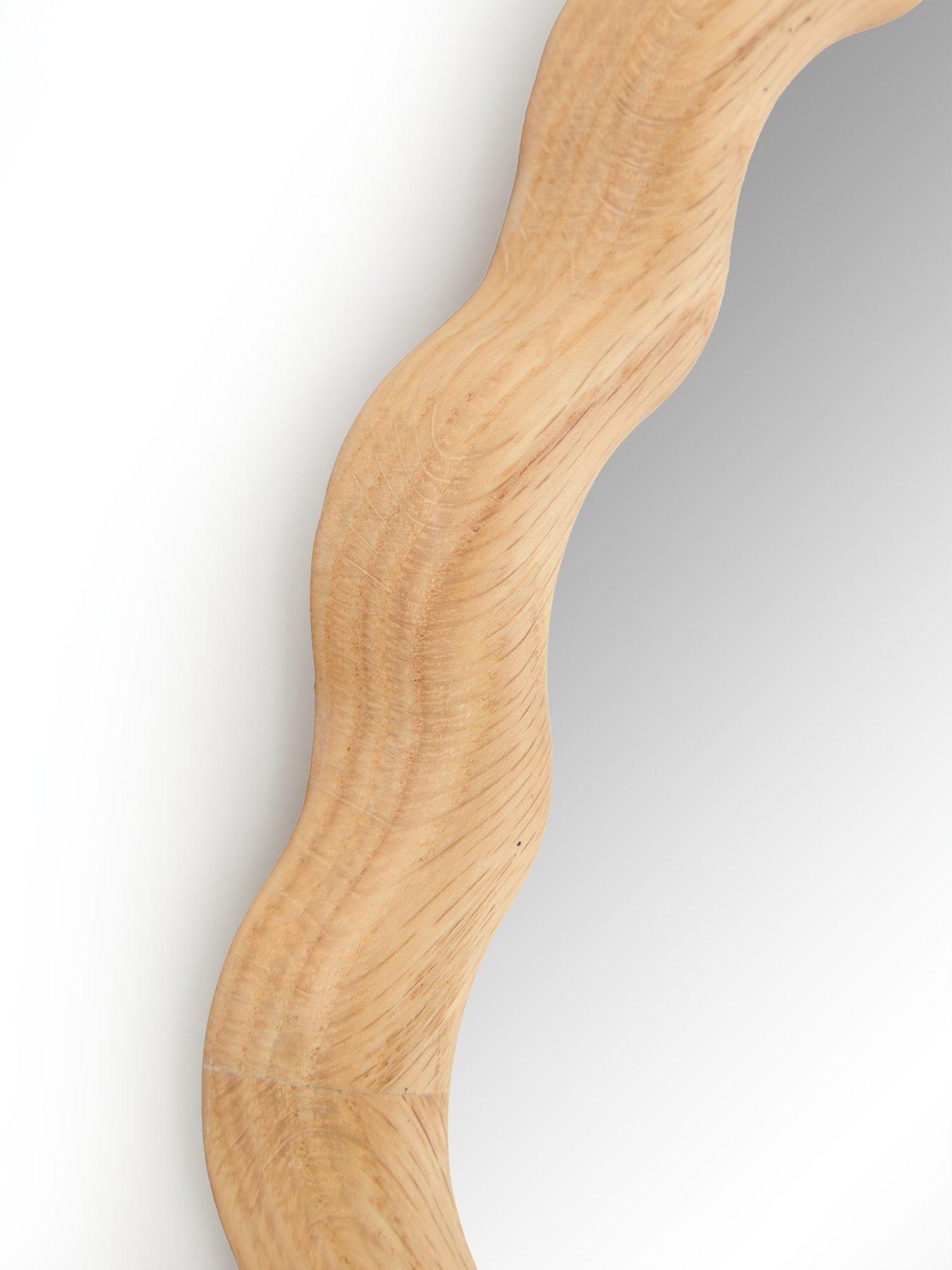  image of very-home-squiggle-wooden-circle-mirror-40cm