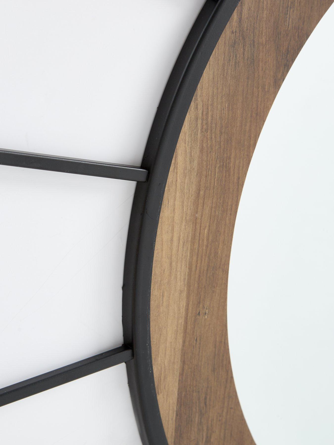  image of the-very-collection-black-wire-edge-mirror-with-wooden-inner-frame-80cm