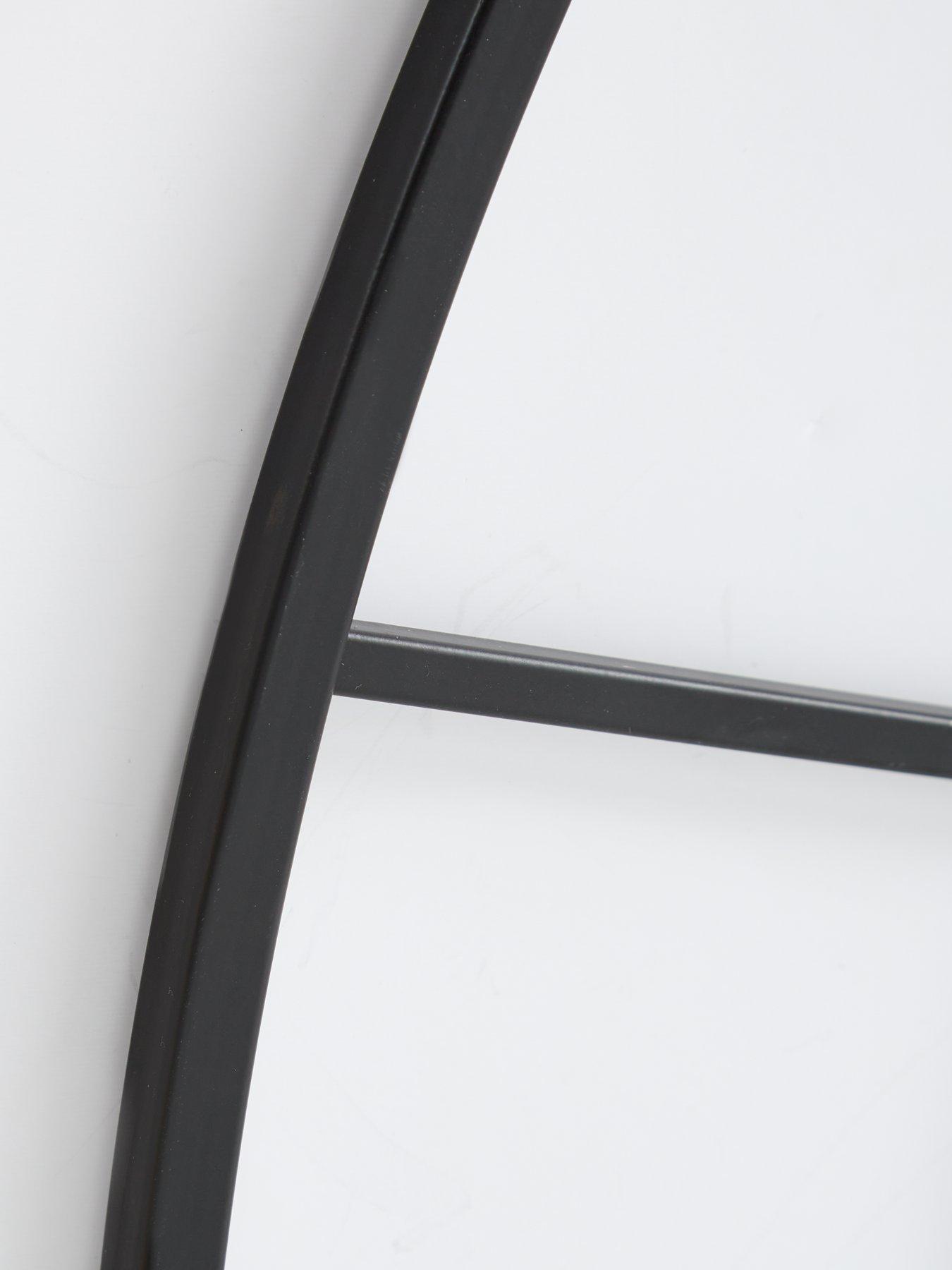  image of the-very-collection-black-wire-edge-mirror-with-wooden-inner-frame-80cm