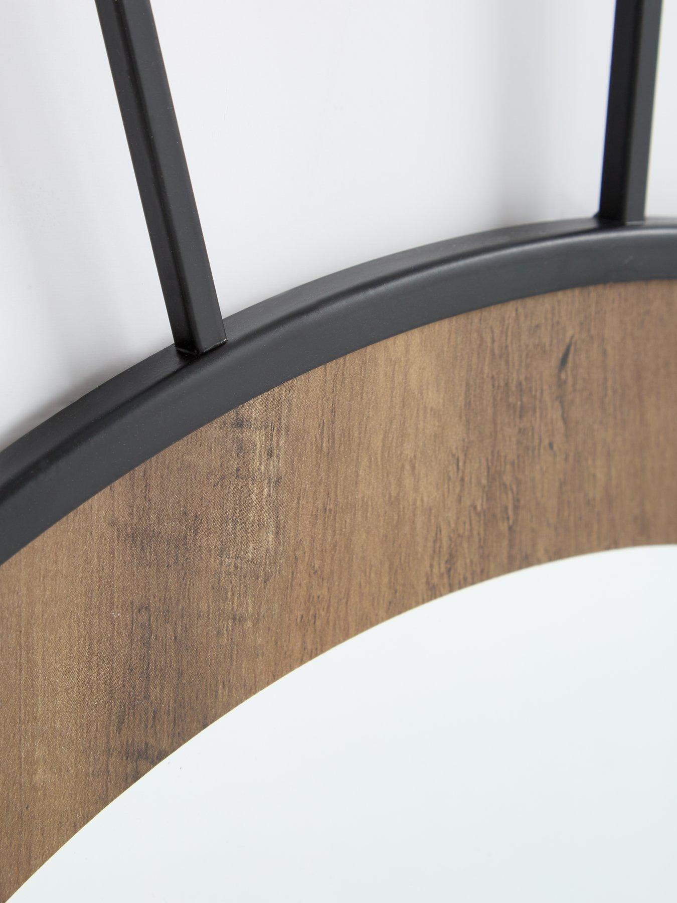  image of the-very-collection-black-wire-edge-mirror-with-wooden-inner-frame-80cm