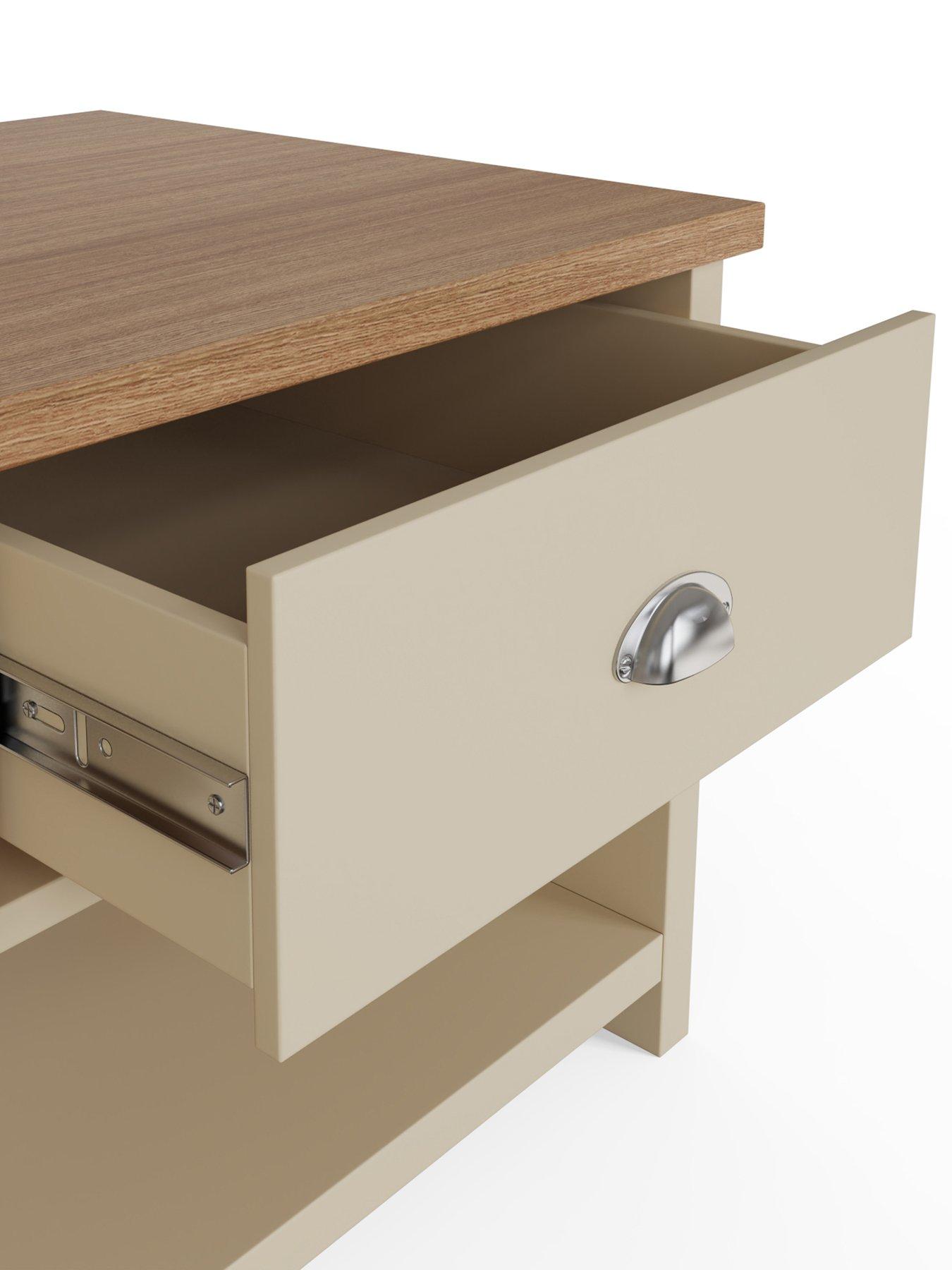 Image 5 of 6 of GFW Lancaster 2 Drawer Coffee Table - Cream/Oak