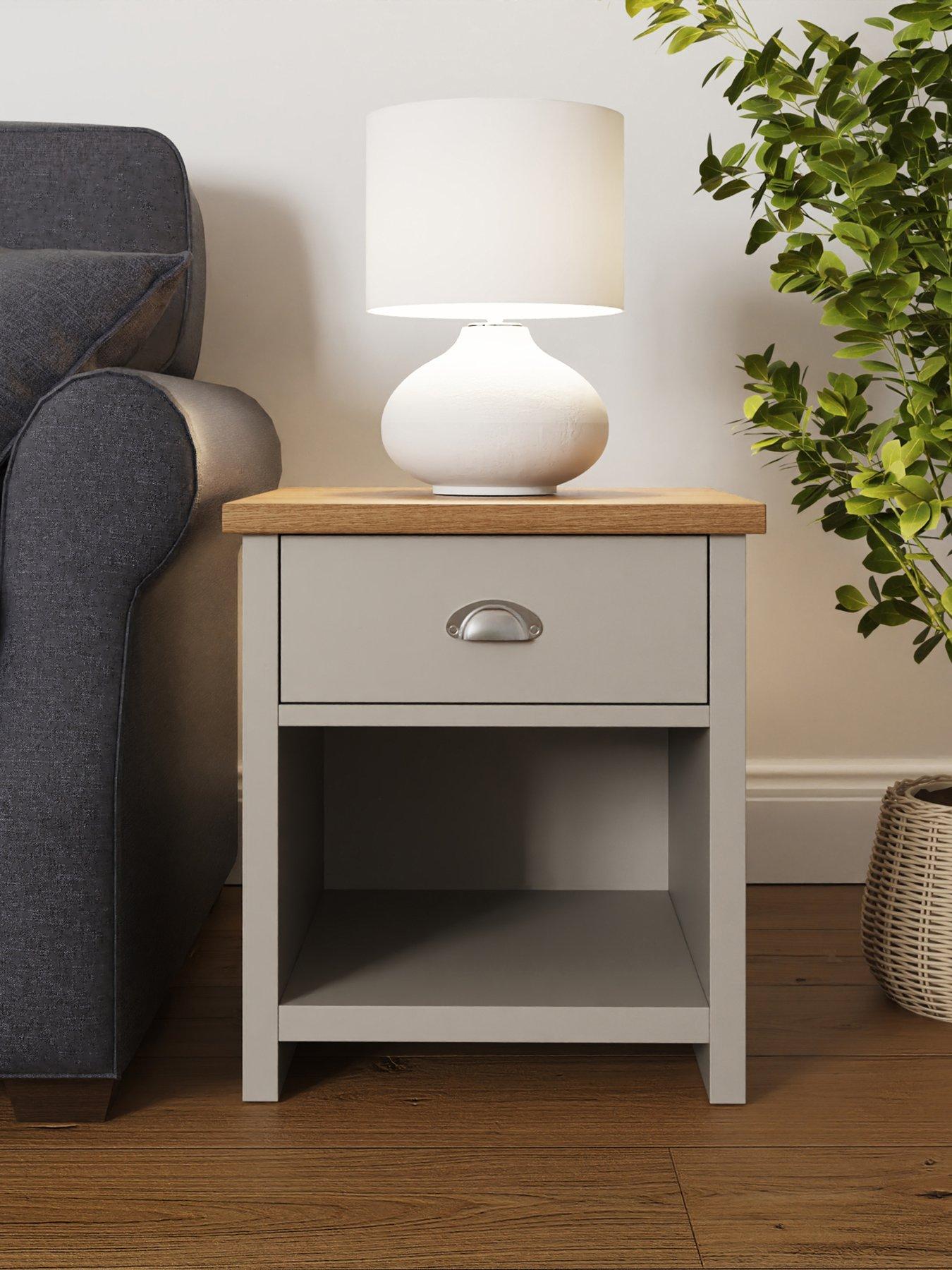 Image 1 of 6 of GFW Lancaster Lamp Table - Grey/Oak