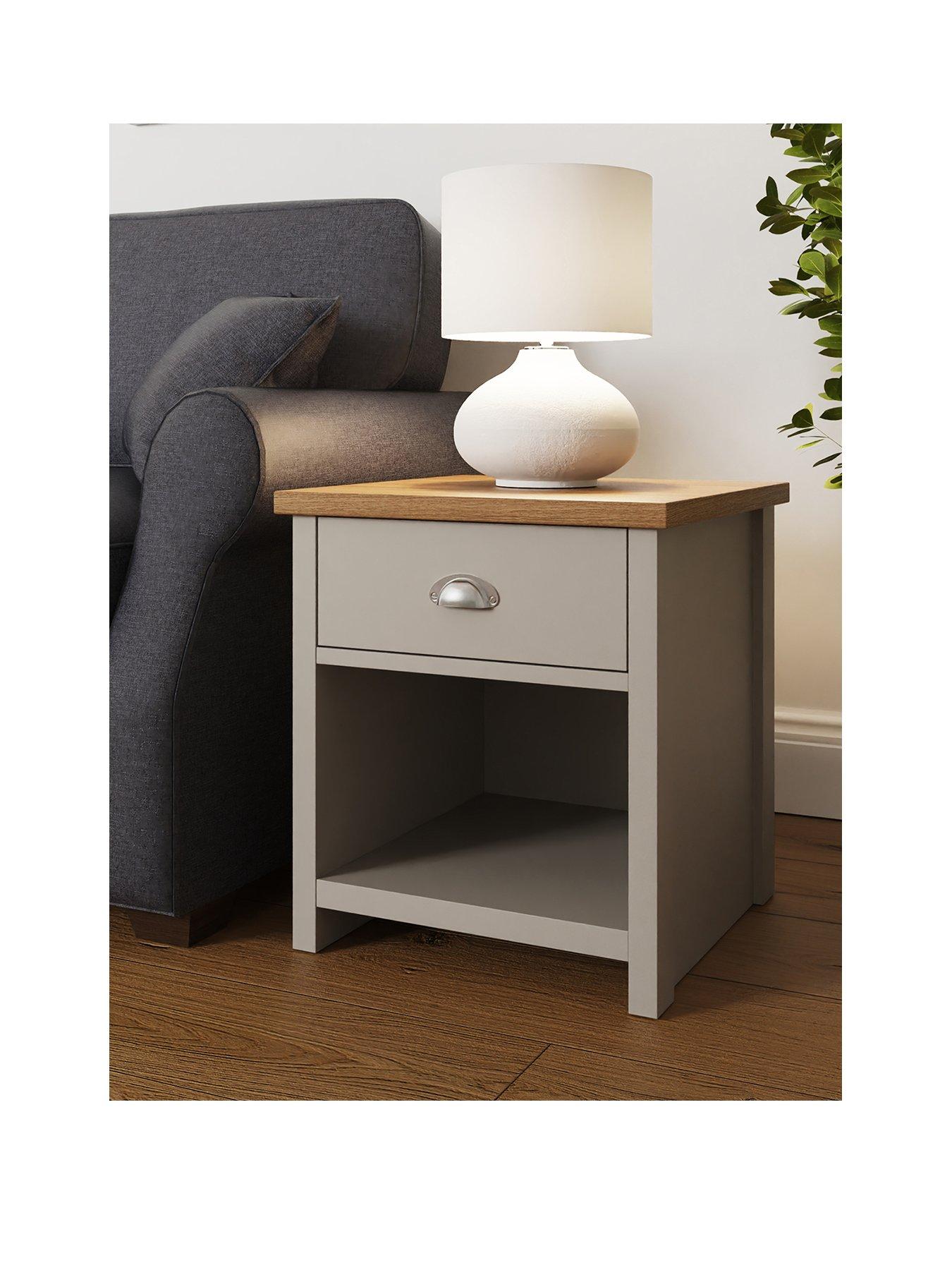Image 2 of 6 of GFW Lancaster Lamp Table - Grey/Oak